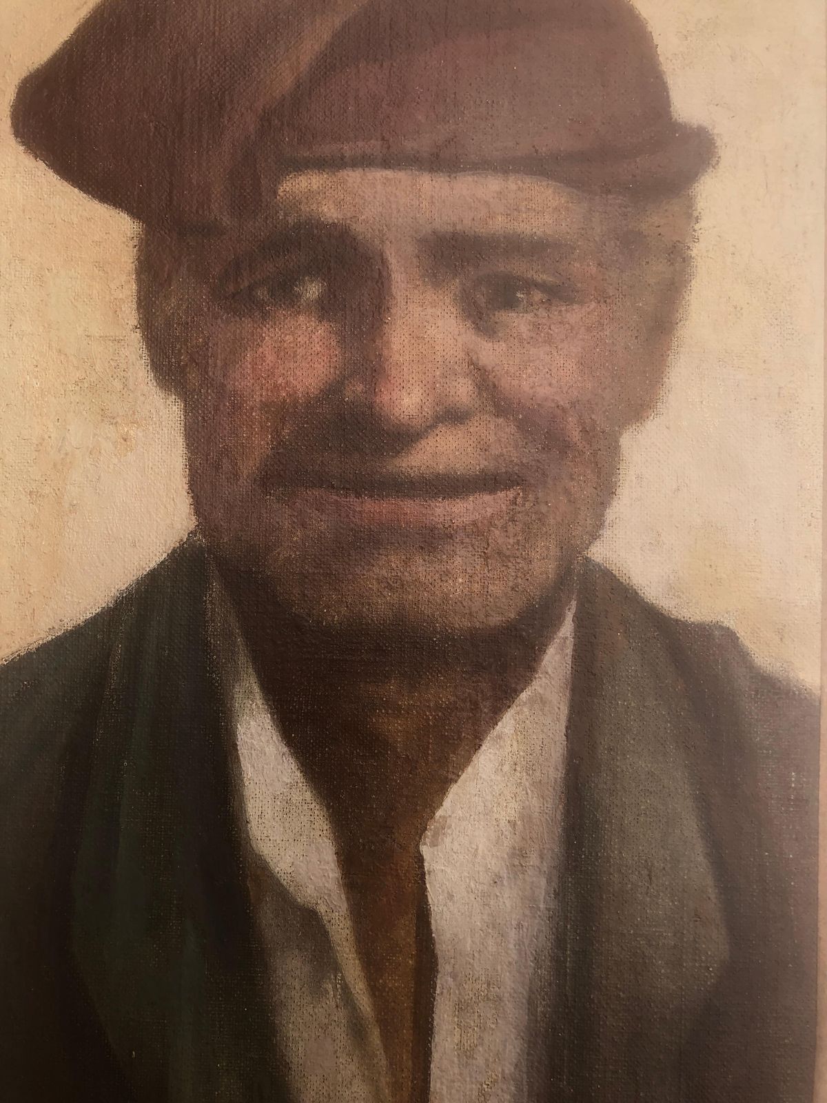 Catalan Peasant Oil On Canvas Painting Spanish C.1930 photo buy