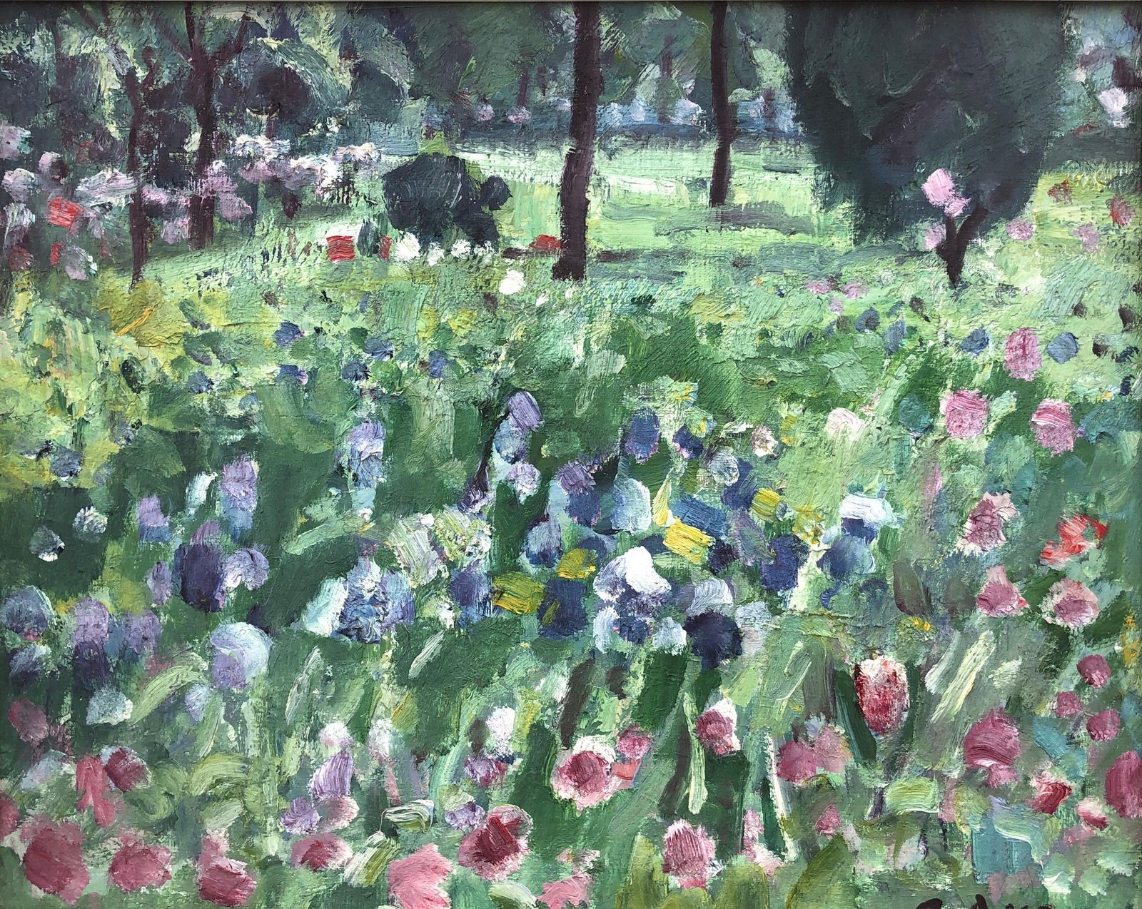 Rafael Duran Benet Spring Garden Oil Painting European Landscape Spain France C.1980