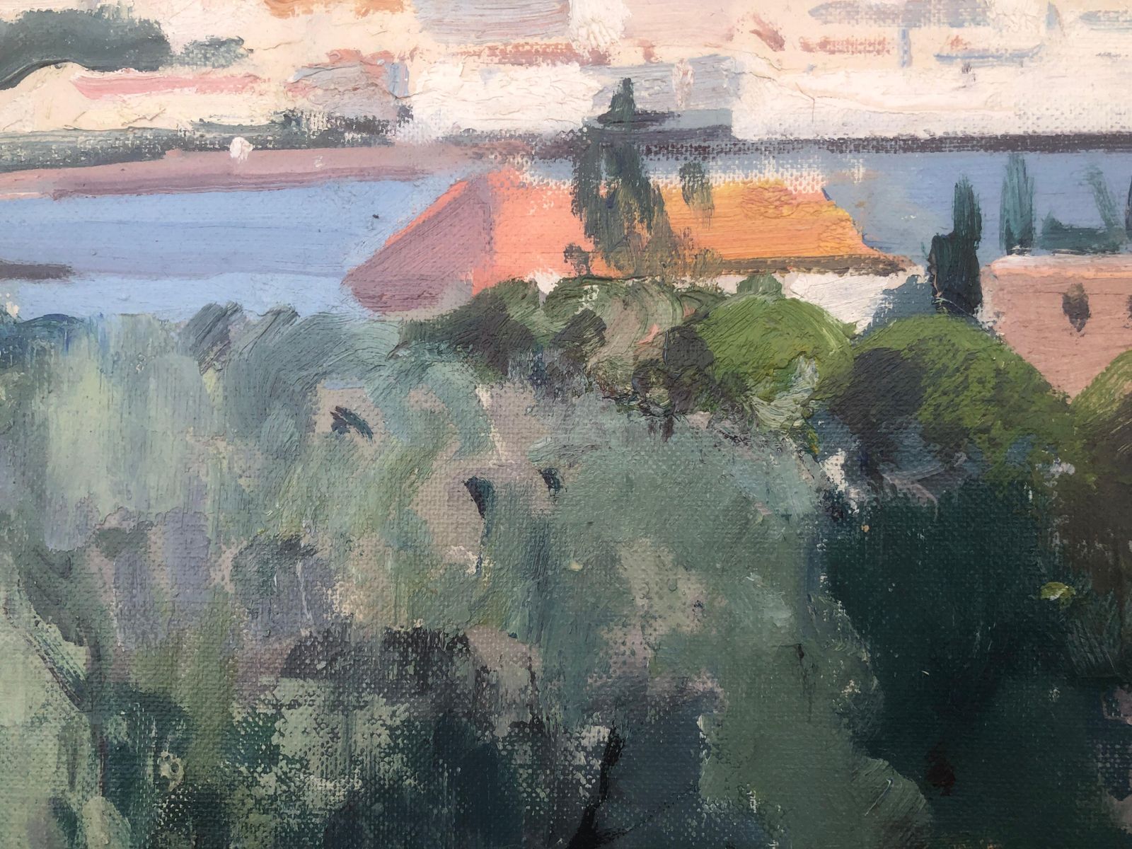 Rafael Duran Benet Cadaques Spain Oil Painting Spanish Mediterranean Seascape C.1990 photo Art