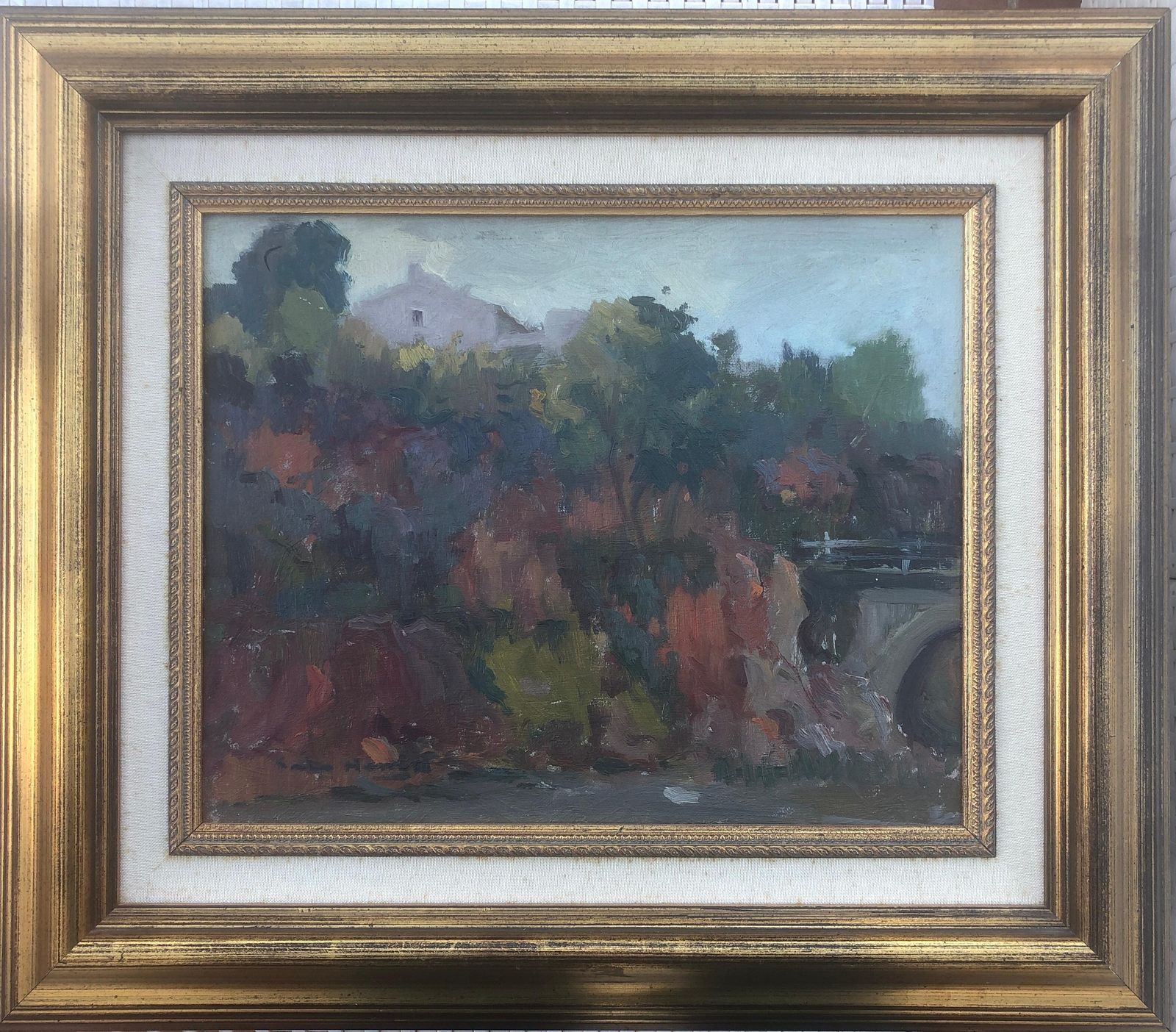 Antonio Sala Herrero Barcelona Spain Oil On Canvas Painting Landscape C.1975 photo furniture