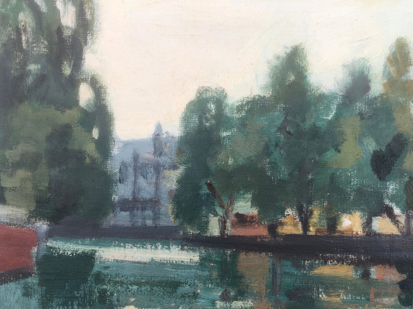 Rafael Duran Benet Amsterdam Netherlands Oil Painting Dutch Urbanscape C.1990 photo vinterior