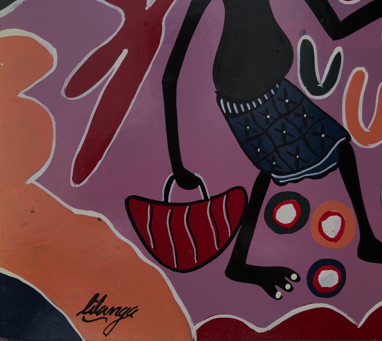 George Lilang Aafrican Tribal Dance Acrylic On Board Painting 2000 photo furniture