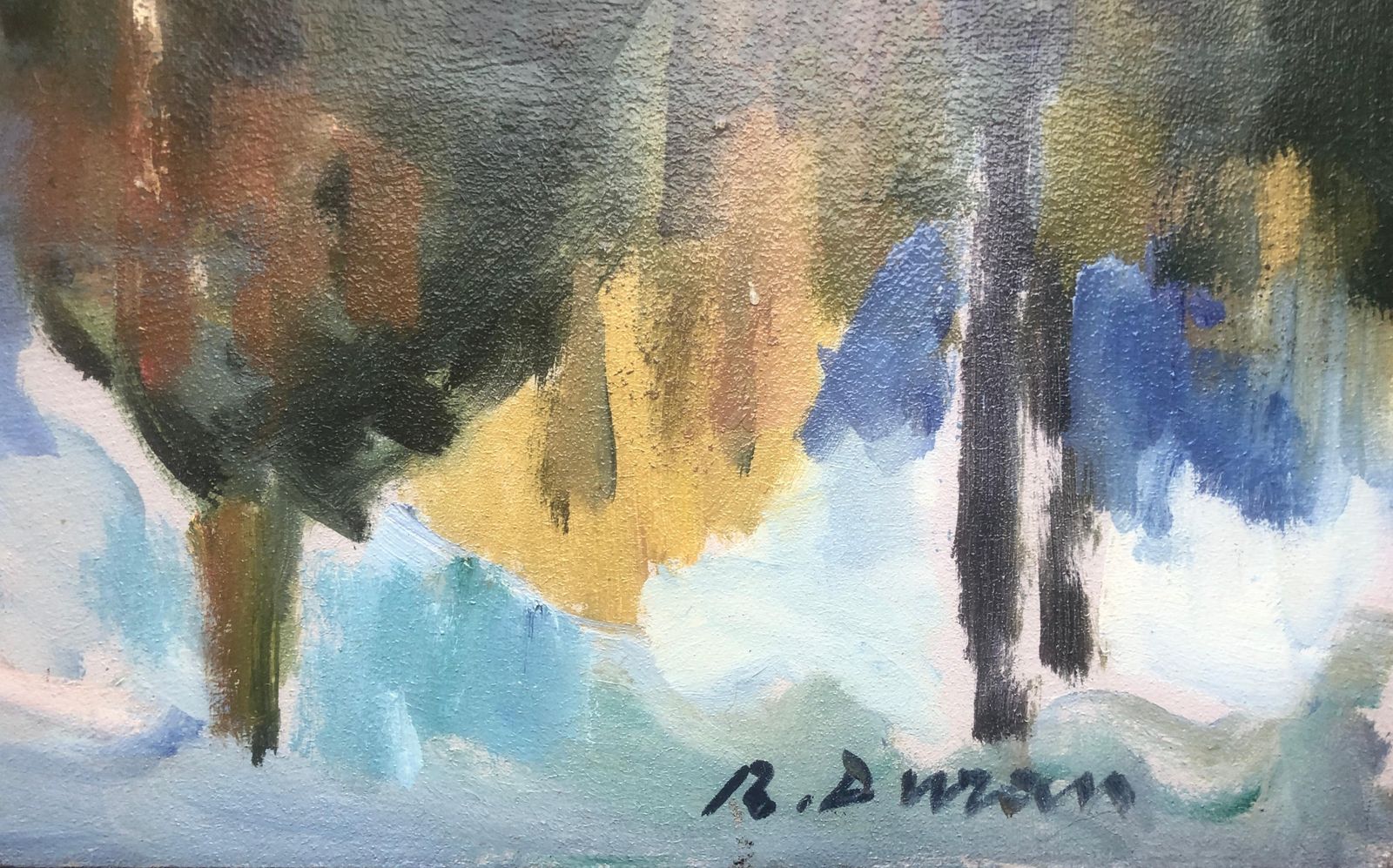 Rafael Duran Benet Spain Oil Painting Landscape With Lake Spanish C.2000 photo furniture