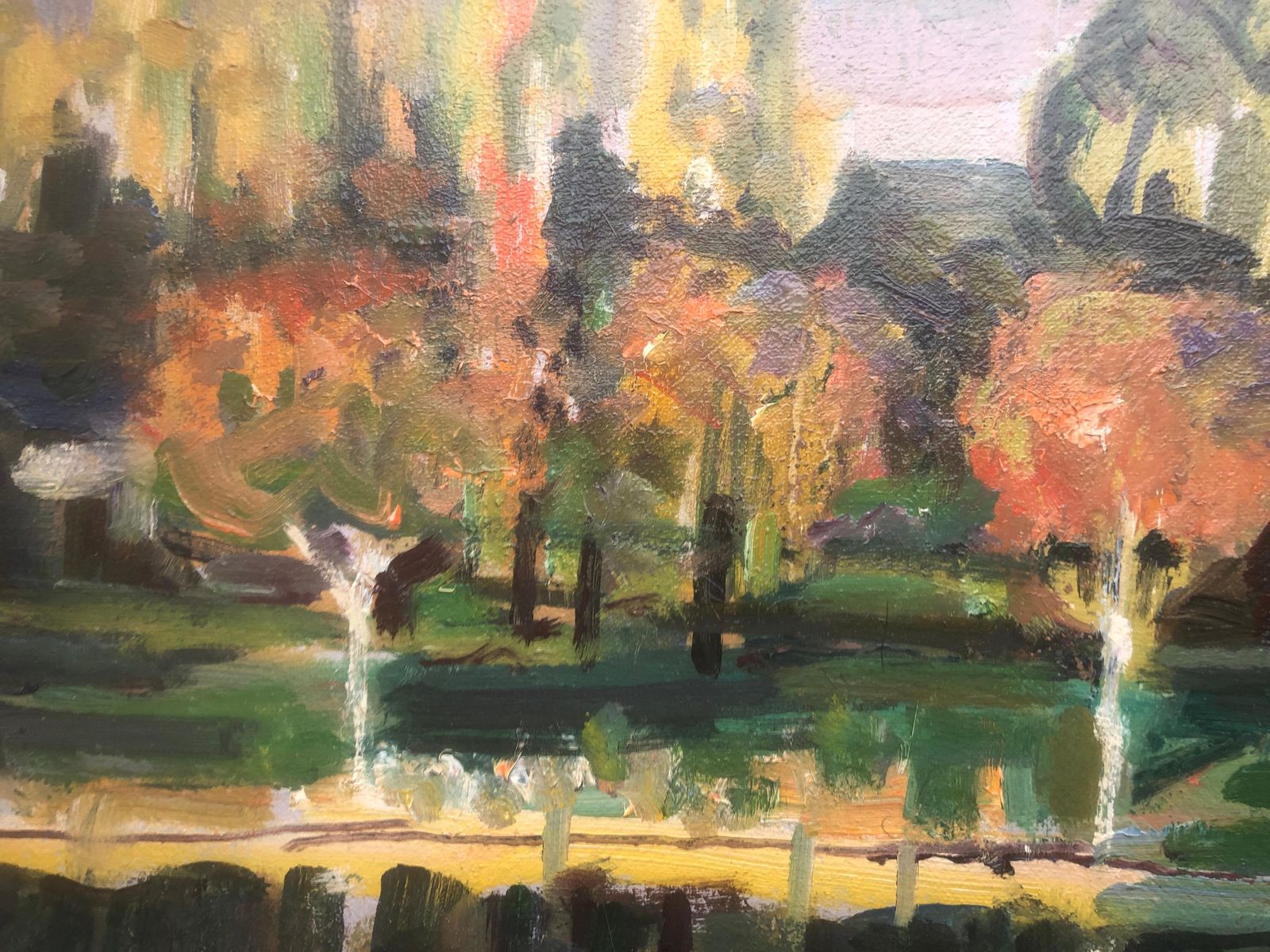 Rafael Duran Benet Spain Oil Painting Landscape With Lake Spanish C.2000 photo Art