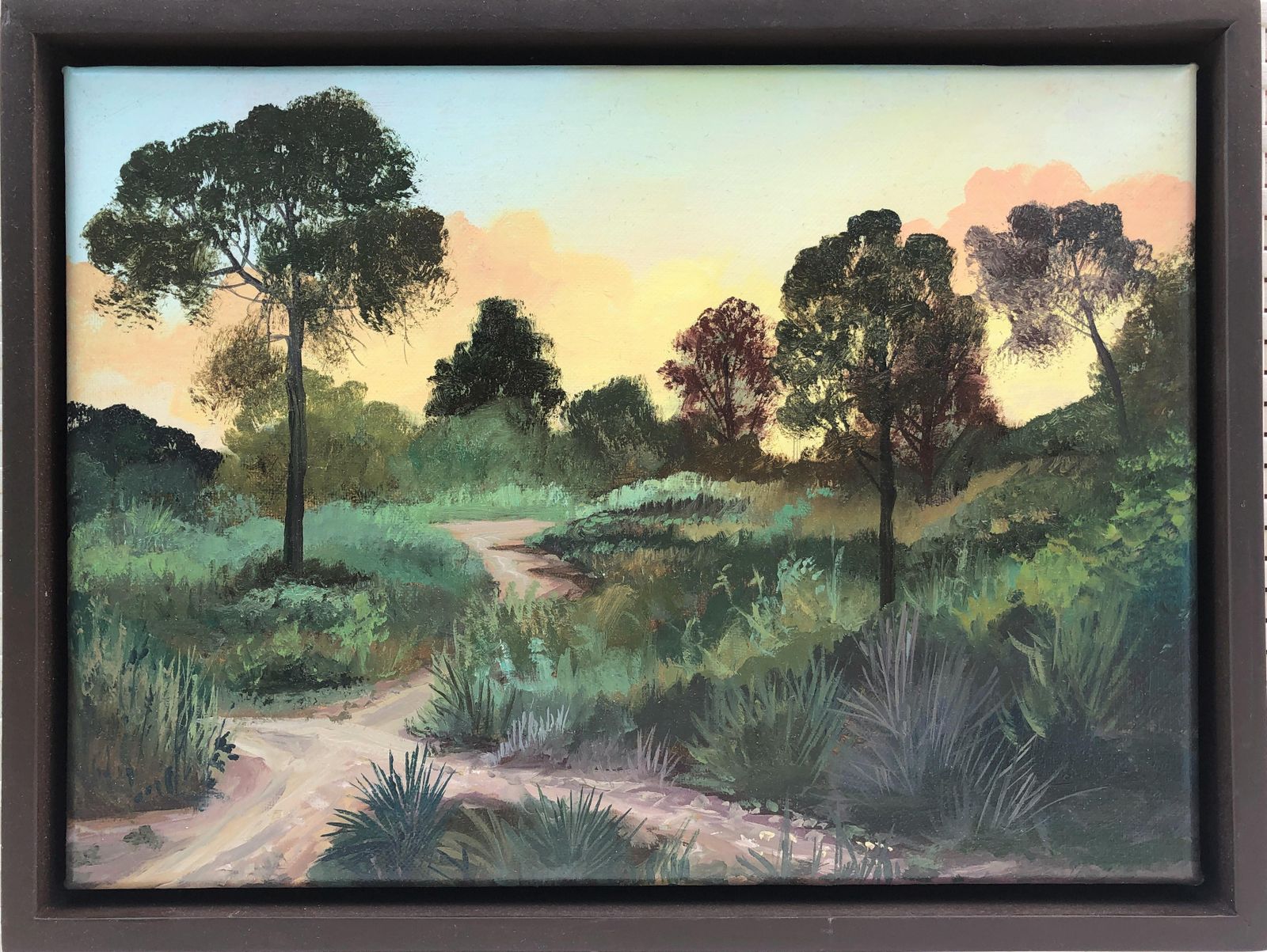 Alberto Biesok Mediterranean Sunset Forest Landscape Oil Painting Spanish Impressionist Style 2019 photo furniture