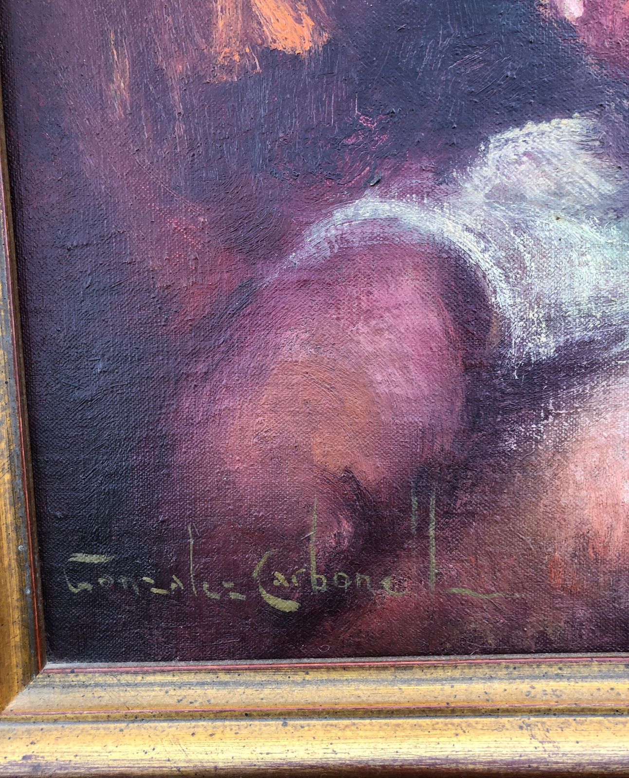 Rosendo González Carbonell – Olieverfschilderij 'Moeder En Kind', Ca. Jaren 1960 photo for sale