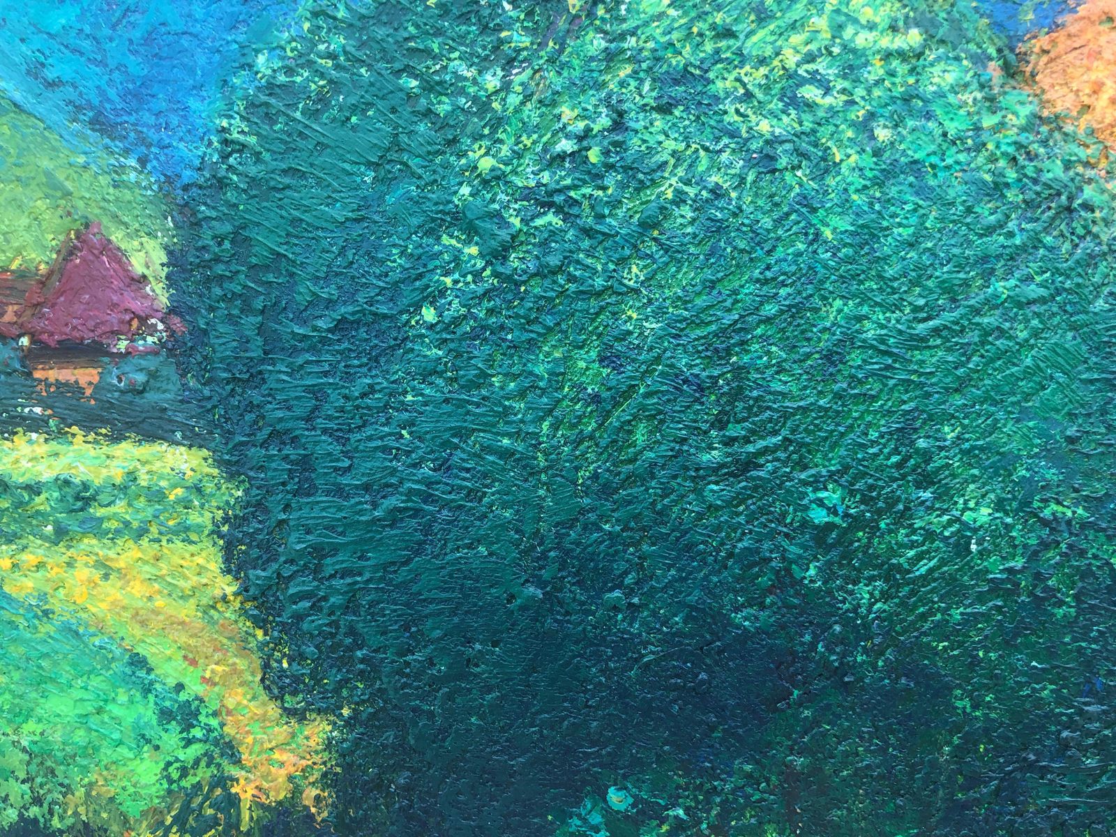 Guillem Villà Bassols Post Impressionist Pyrenees Village Church Tower Landscape Spain Oil Painting 1973 photo 700.0