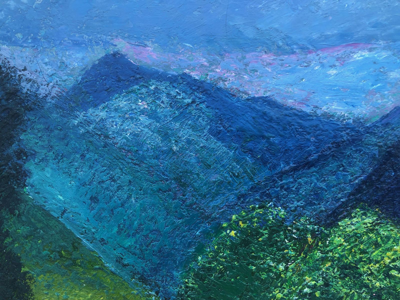 Guillem Villà Bassols Post Impressionist Pyrenees Village Church Tower Landscape Spain Oil Painting 1973 photo vinterior