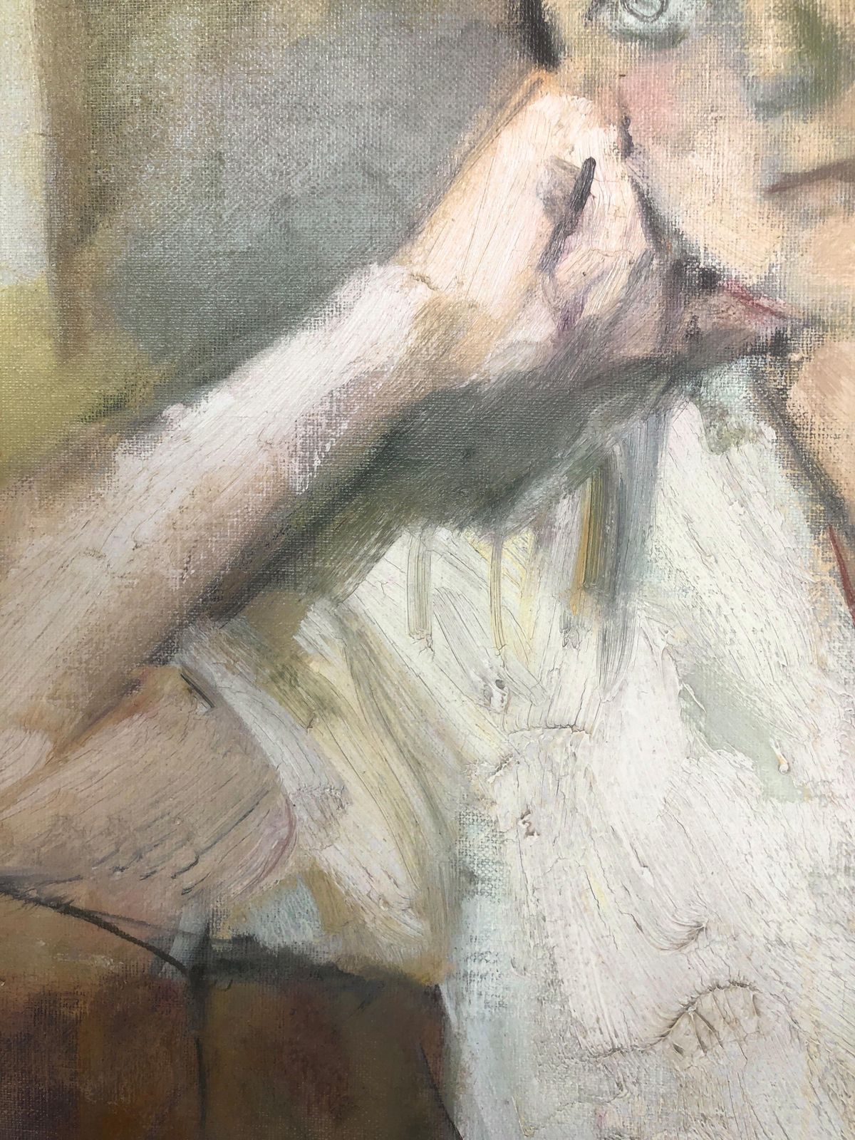 Ignasi Mundó French Fauvist Portrait Of Woman In White Dress Catalan Modernist Oil Painting 1945 photo vinterior