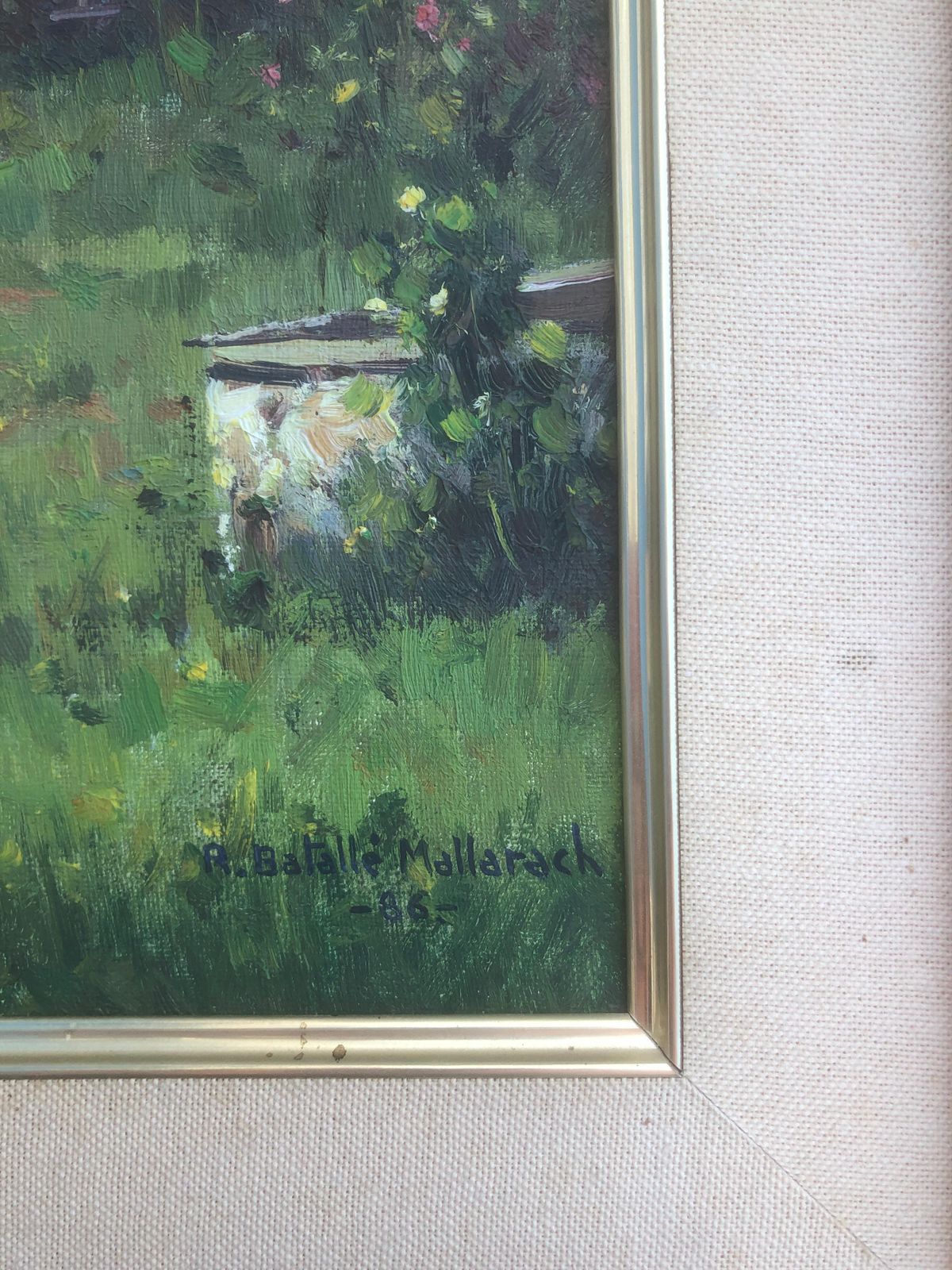 Rafael Batalle Mallarach Catalaans Boerenhoeve Spanje Olieverf Op Doek Schilderij 1986 photo for sale