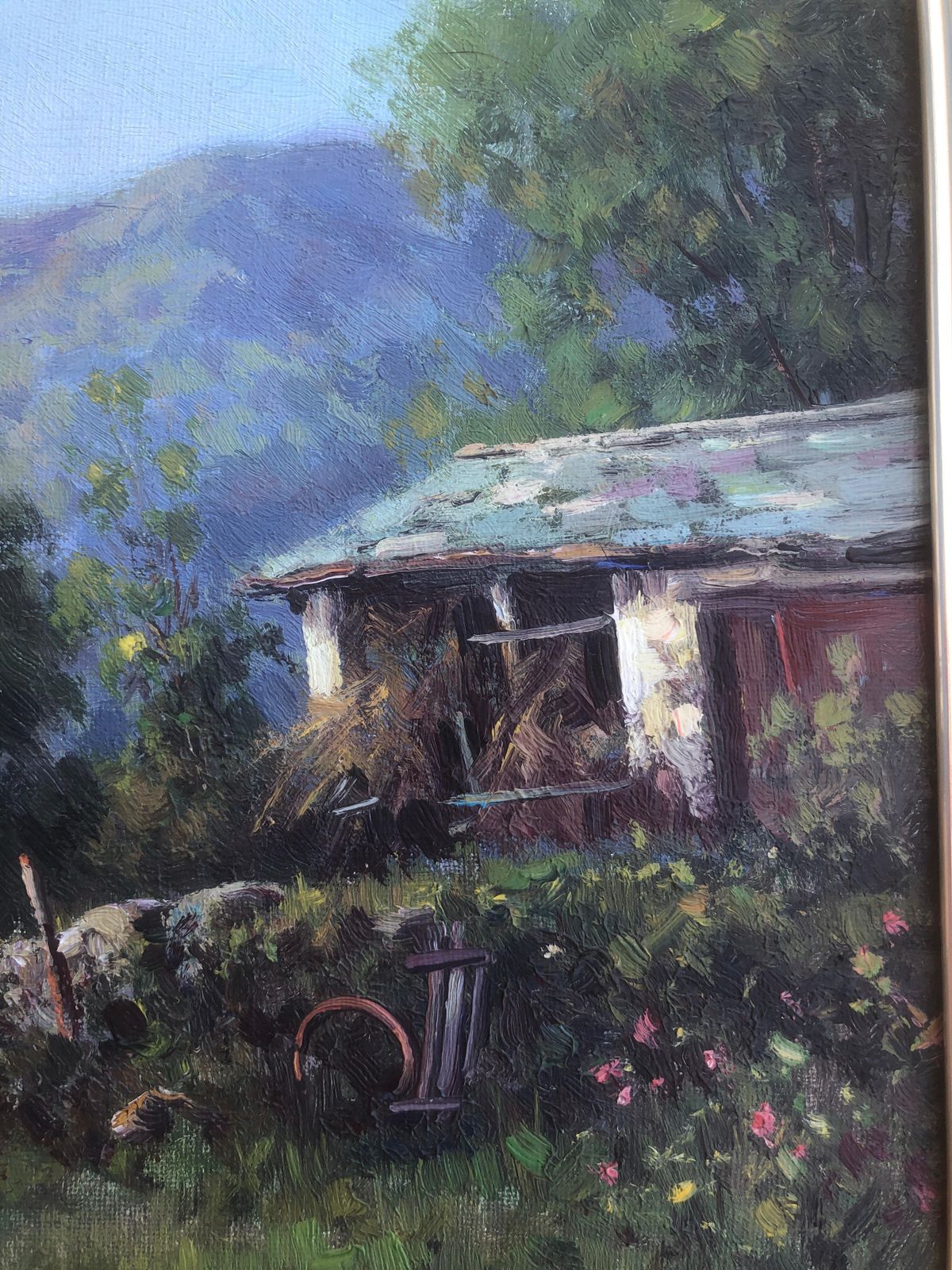 Rafael Batalle Mallarach Catalan Farmhouse Spain Oil On Canvas Painting 1986 photo buy