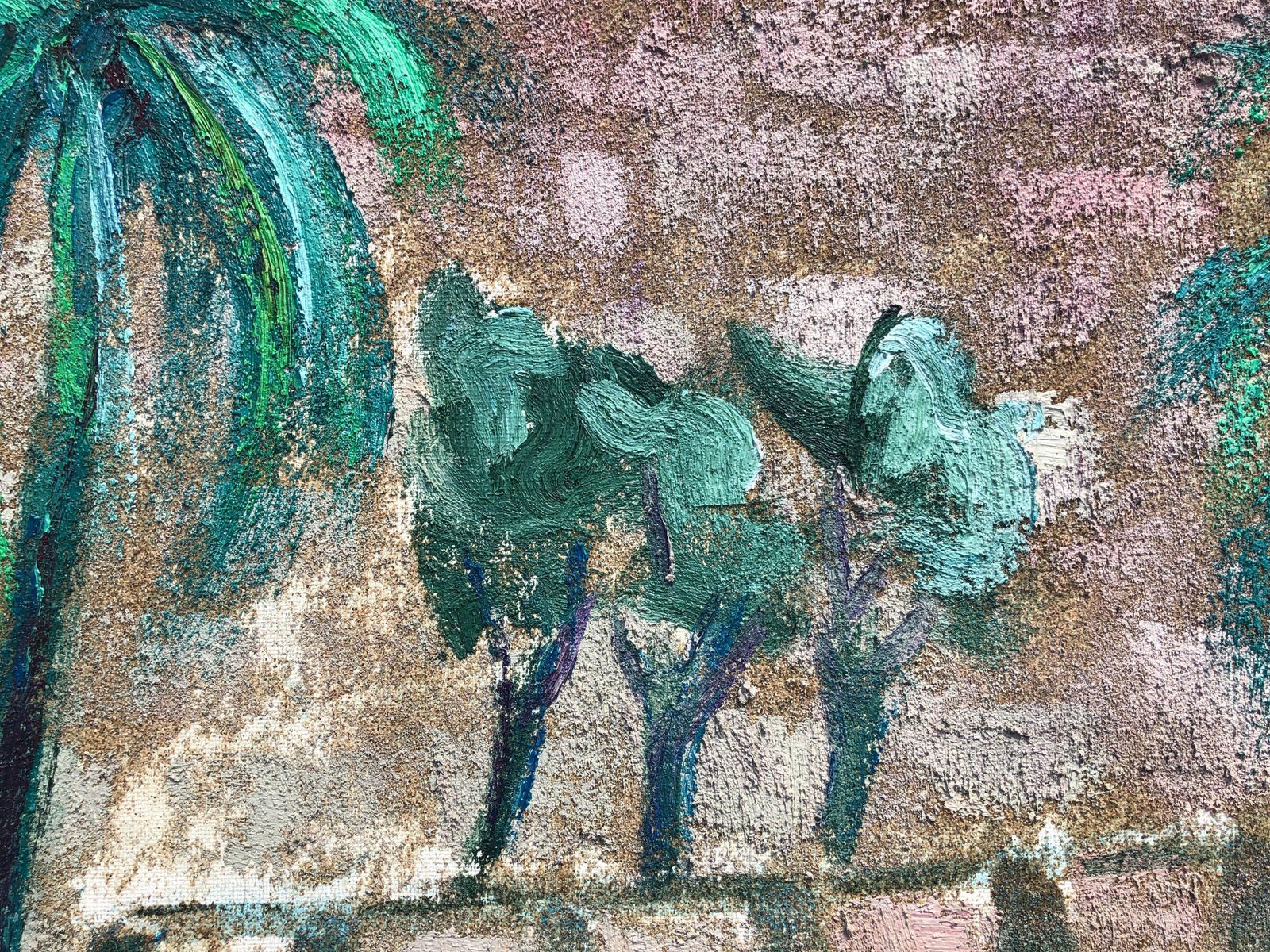 Manuel Capdevila Jerusalem Wall 1985 Oil Painting, Catalan Modernist Urban Landscape Holy City photo vinterior