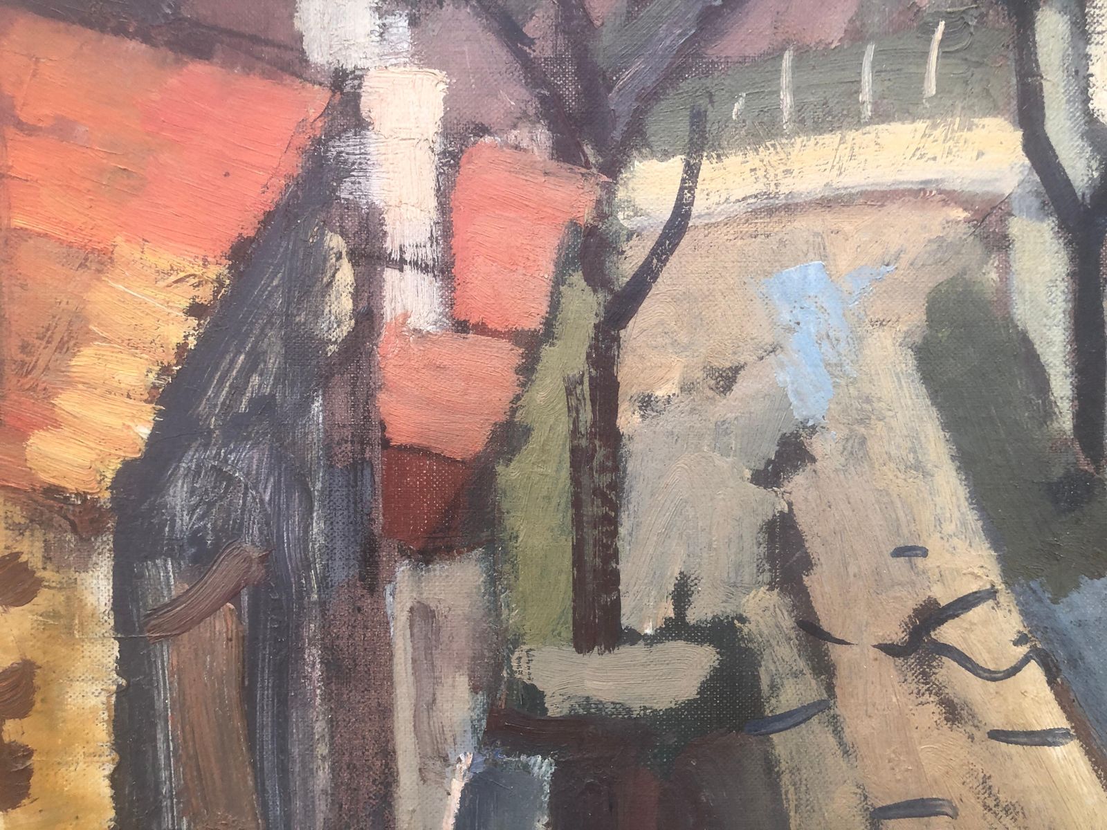 Rafael Duran Benet Town Spanish Landscape Oil On Canvas Painting Spain Mediterranean 1972 photo Art