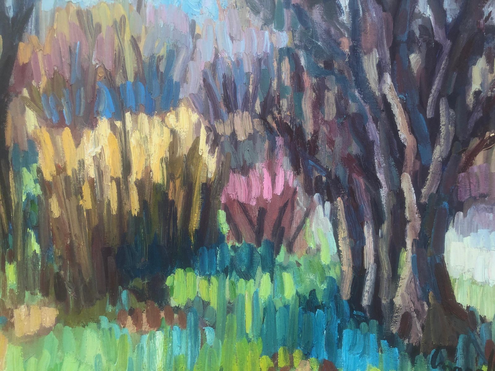 Benito Magallon Spanish Landscape Post Impressionism Oil On Canvas Painting Spain Europe C.1980 photo buy