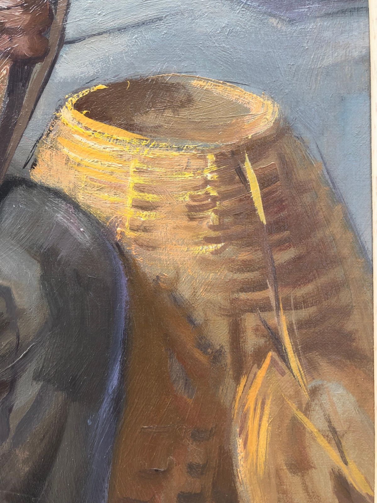 Albert Roca Mediterranean Fisherman Playing Accordion Harbor Figurative Oil Painting Europe 1990s photo Art