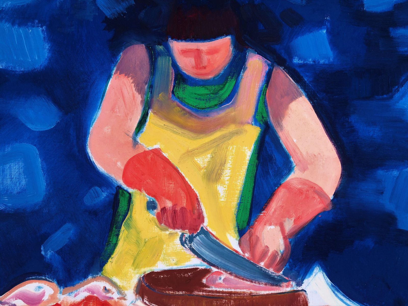 Manuel Capdevila Massana Barcelona Fishmonger La Rambla – Catalan Expressionist Oil Canvas Painting 1970s photo buy