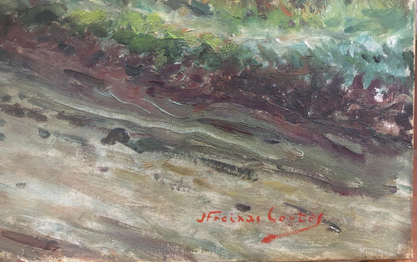 Jordi Freixas Cortes Banyoles Spain Oil On Canvas Painting Landscape 1949 photo furniture