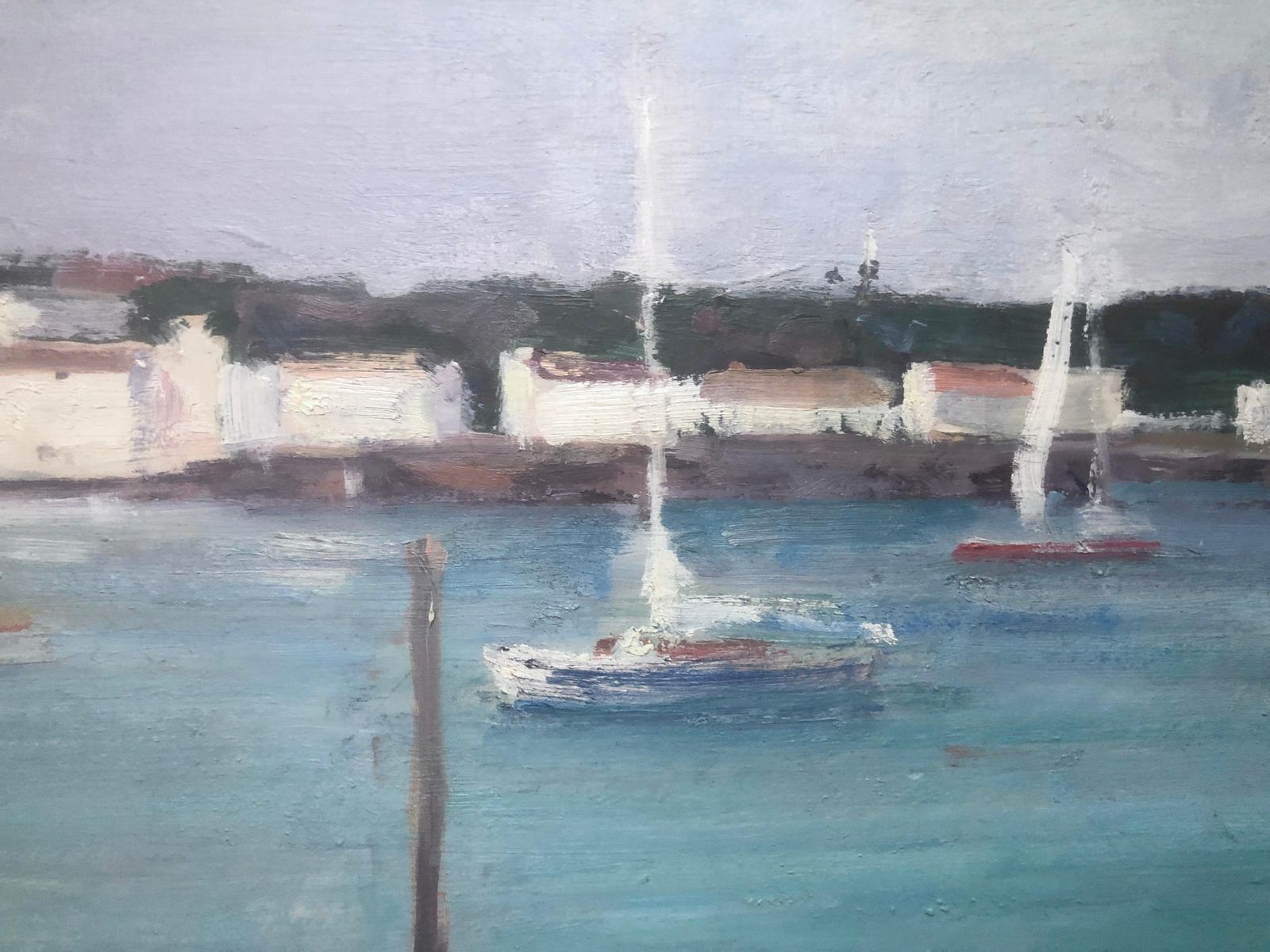Rafael Duran Benet Cadaques Oil On Board Painting Spain Spanish Seascape C.1990 photo vinterior