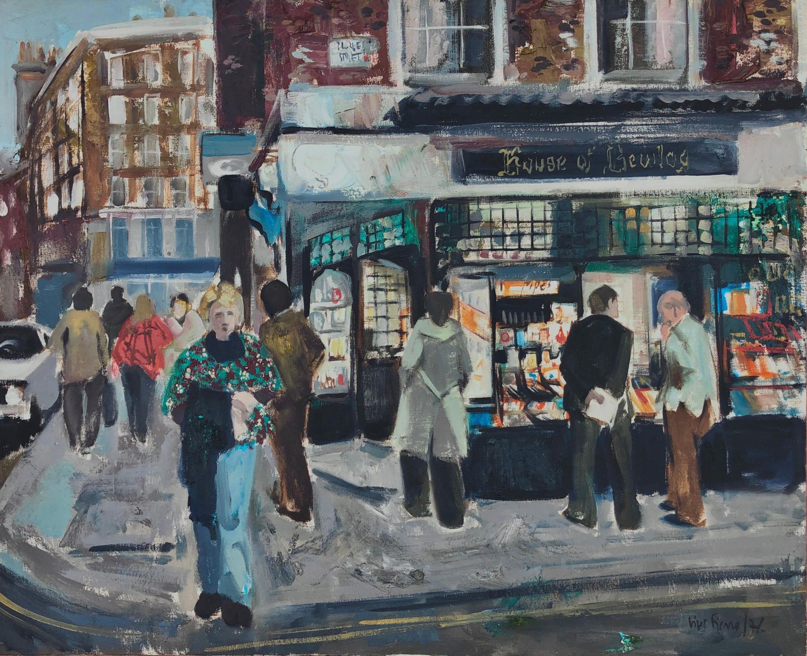 Antoni Vives Fierro Clarges Street Londen Olieverf Op Doek Stadsgezicht Engeland 1976