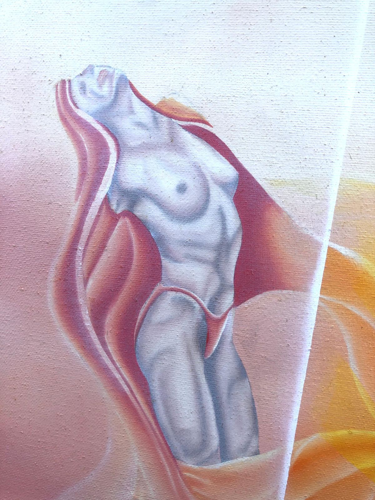 Felix Ferreras Companion Oil On Canvas Painting Surrealist European Art C.2000 photo Art