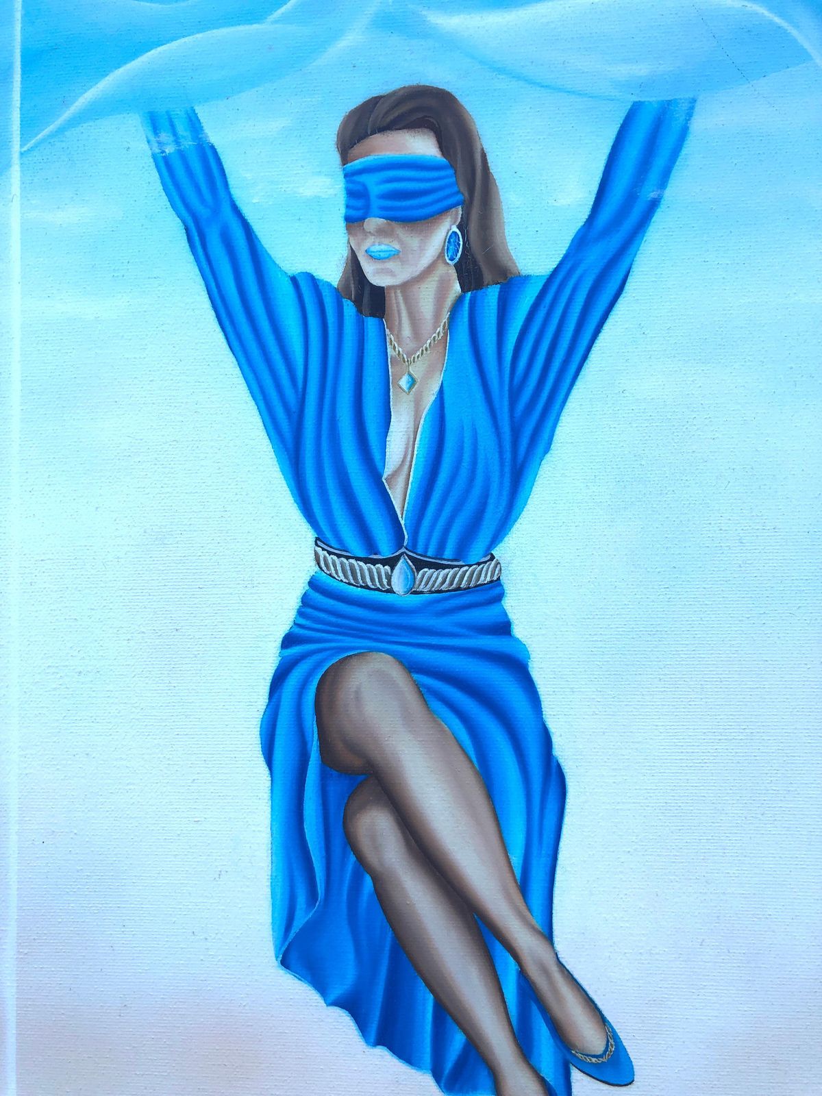 Felix Ferreras Companion Oil On Canvas Painting Surrealist European Art C.2000 photo 900.0
