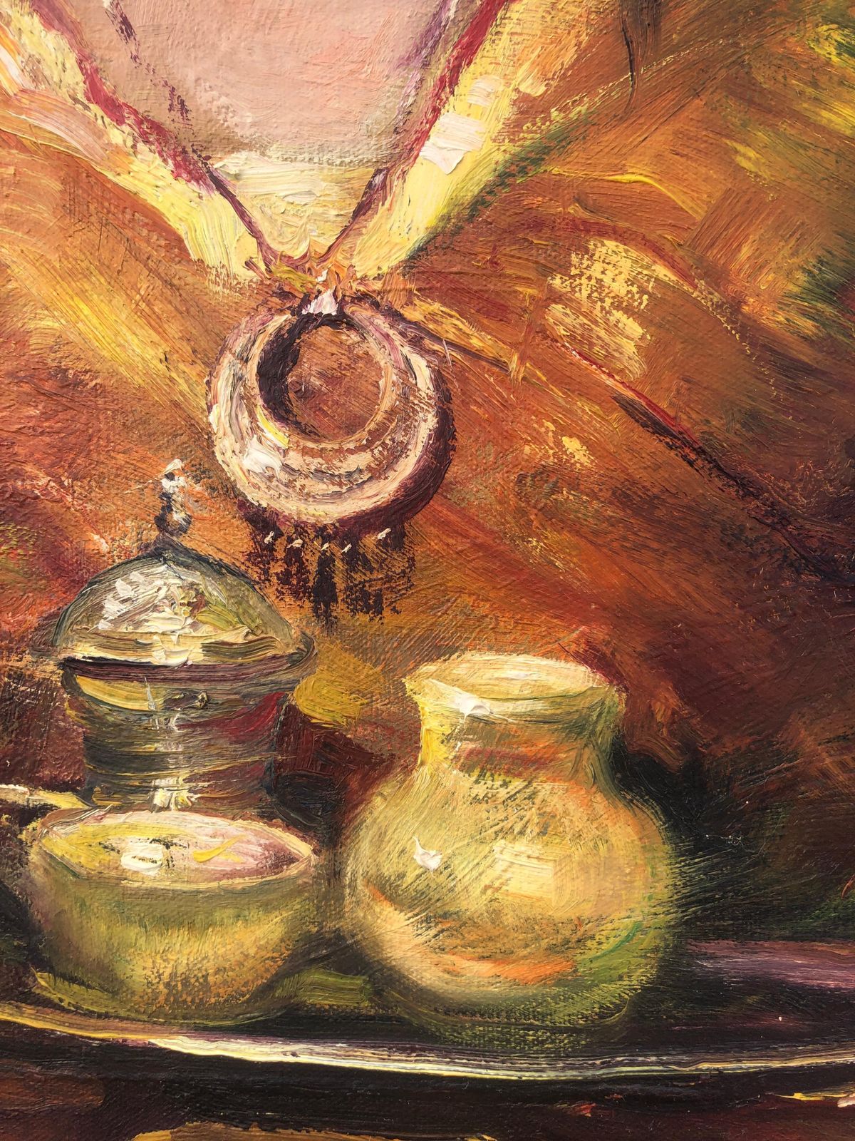 Rosendo Gonzalez Carbonell Odalisque With Tray Oil On Canvas C.1970 photo for sale