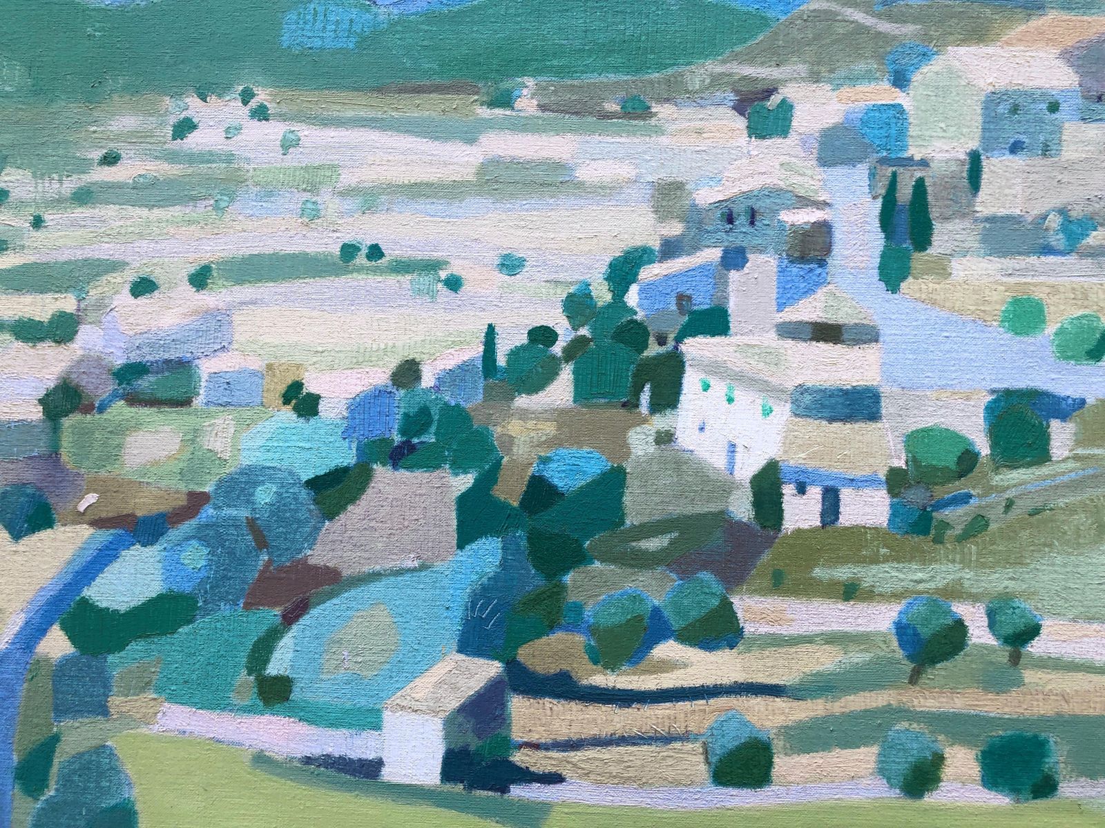 Joan Carles Roca Sans Landscape Of The Ampurdán Spain Oil On Canvas Painting Spanish Europe C.1980 photo buy