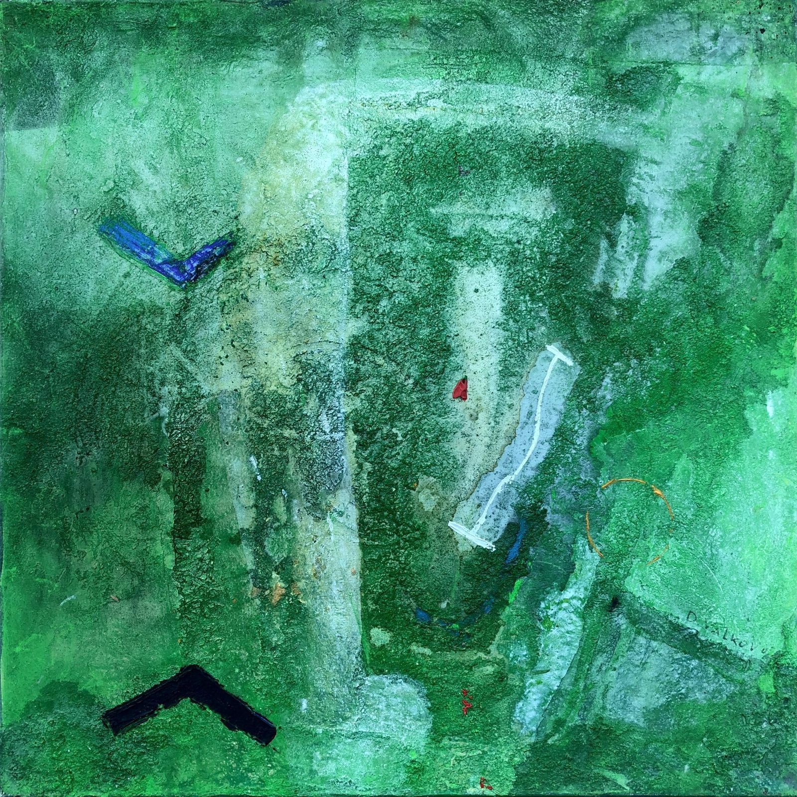 Deyan Valkov Untitled Abstract Painting Mixed Media On Canvas 2002