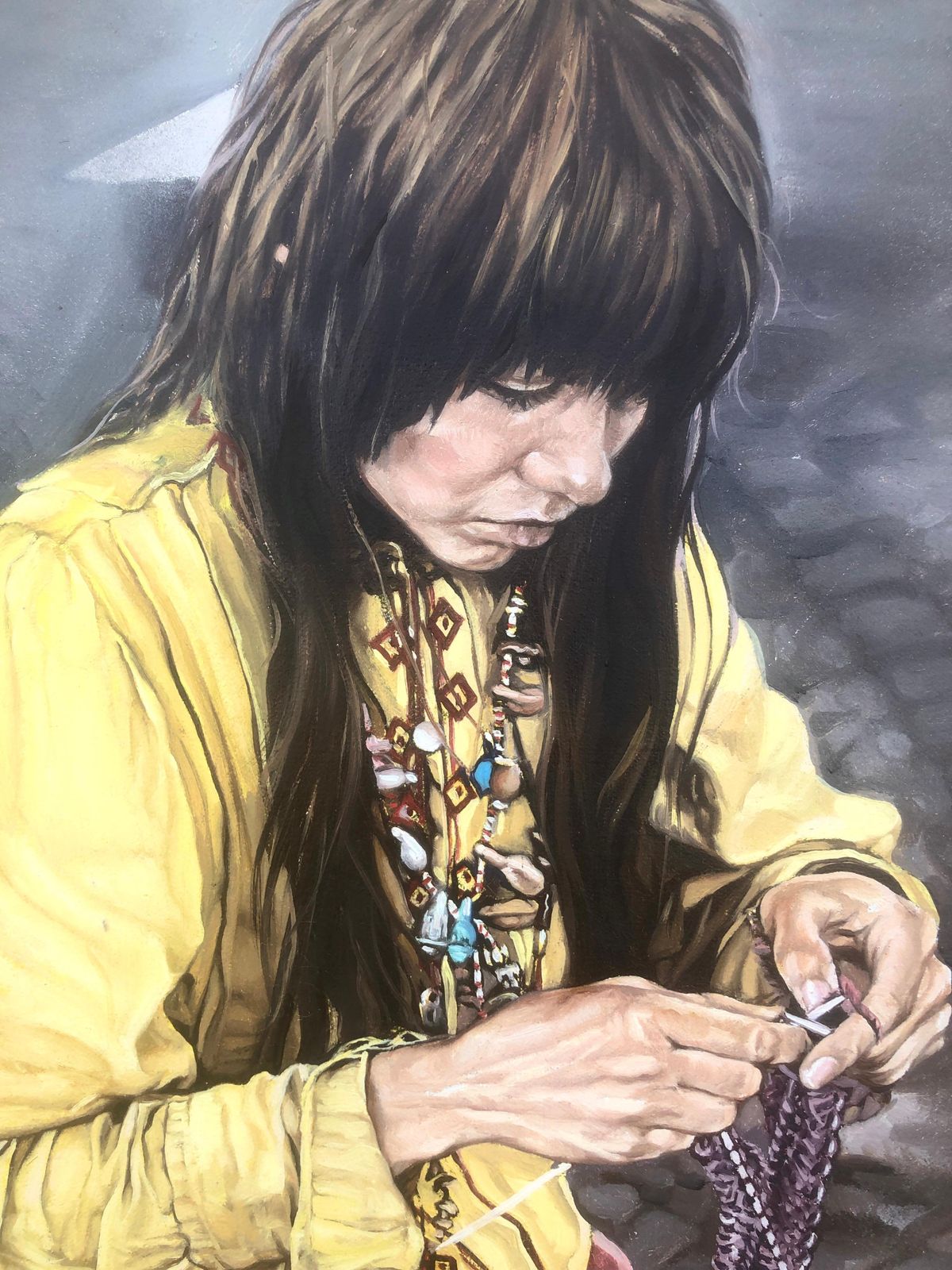 José Luis Fuentetaja – Vrouw, Hippie – Olie En Acryl Op Doek – Realisme – Spanje, Sitges, Jaren 1970, Ca. 1980 photo buy