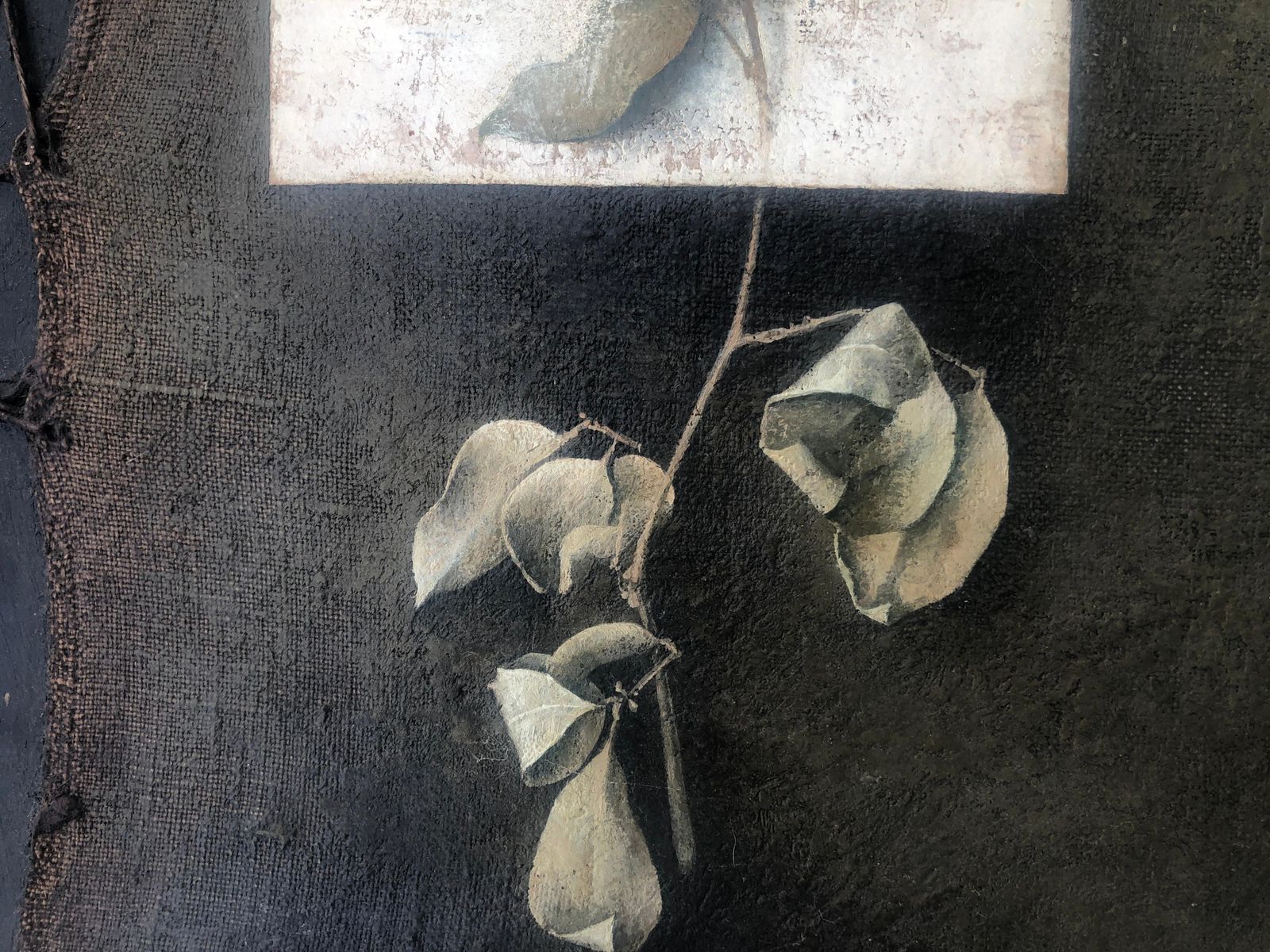 Paco Lagares Ropes Oil And Assemblage On Board Contemporary Art C.1980 photo buy