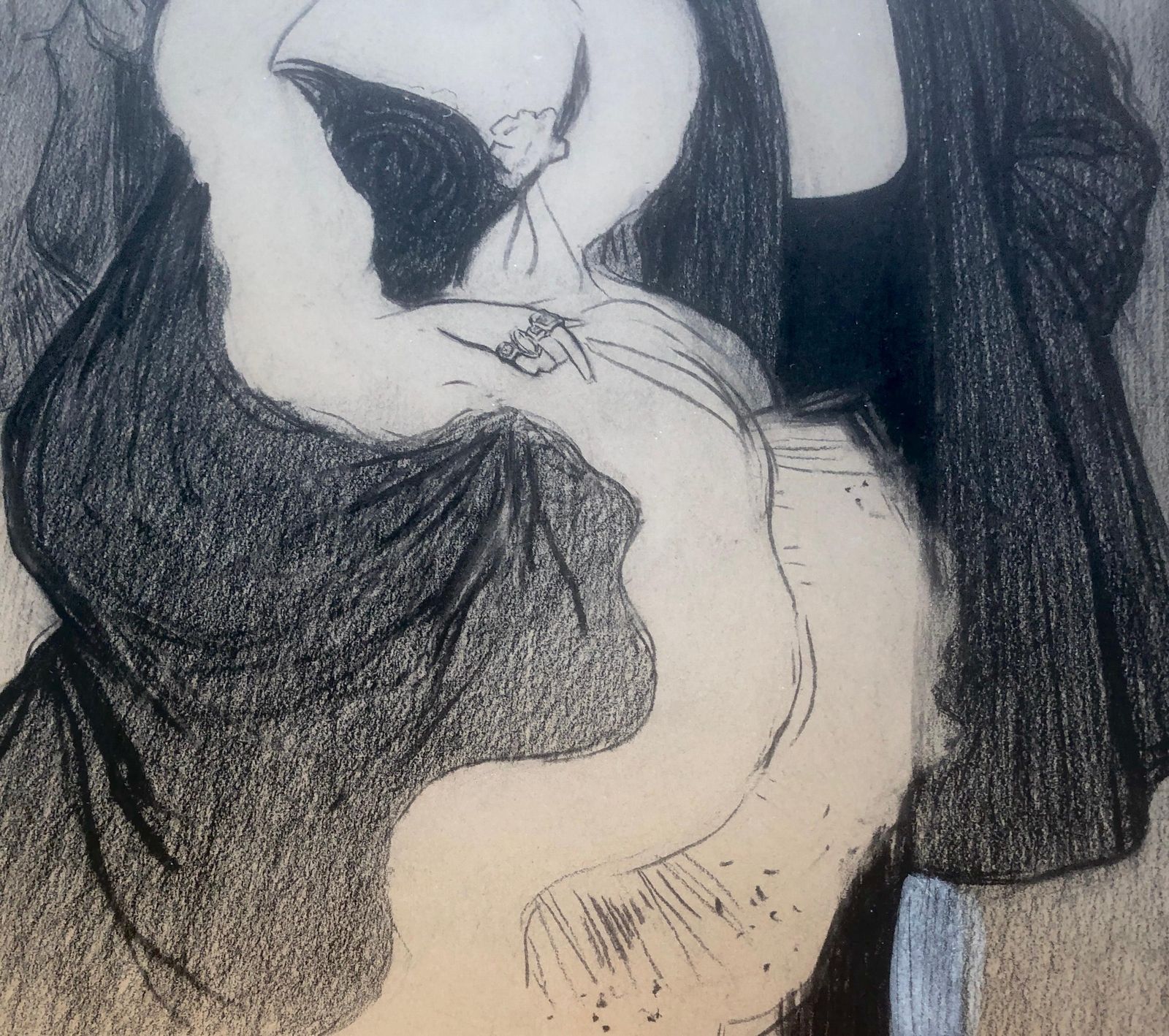 Joan Cardona Llados Paris Modernist Scene Mixed Media Drawimg C.1900 photo Art