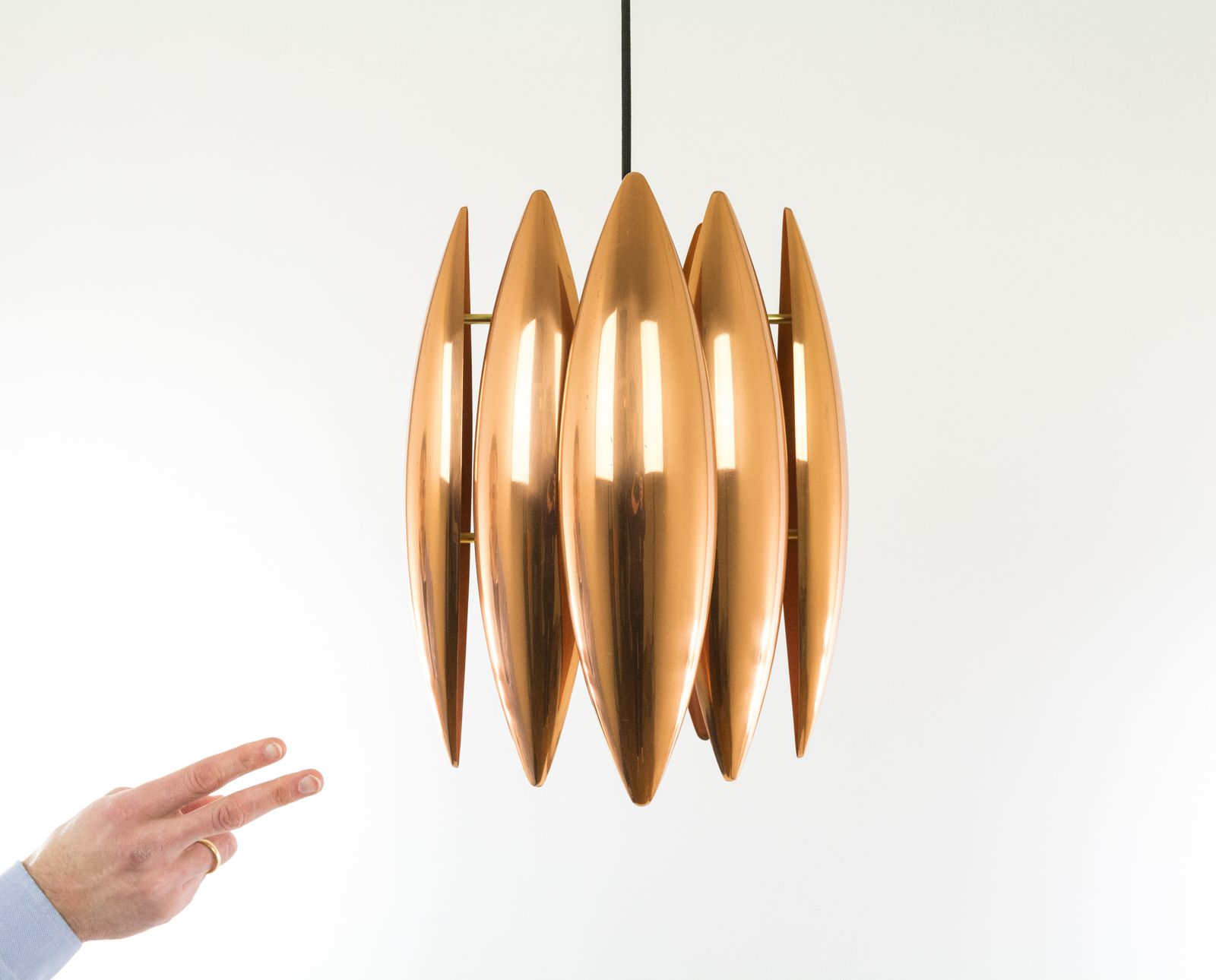 Copper Kastor Pendant By Jo Hammerborg For Fog & Mørup, 1960s photo vinterior
