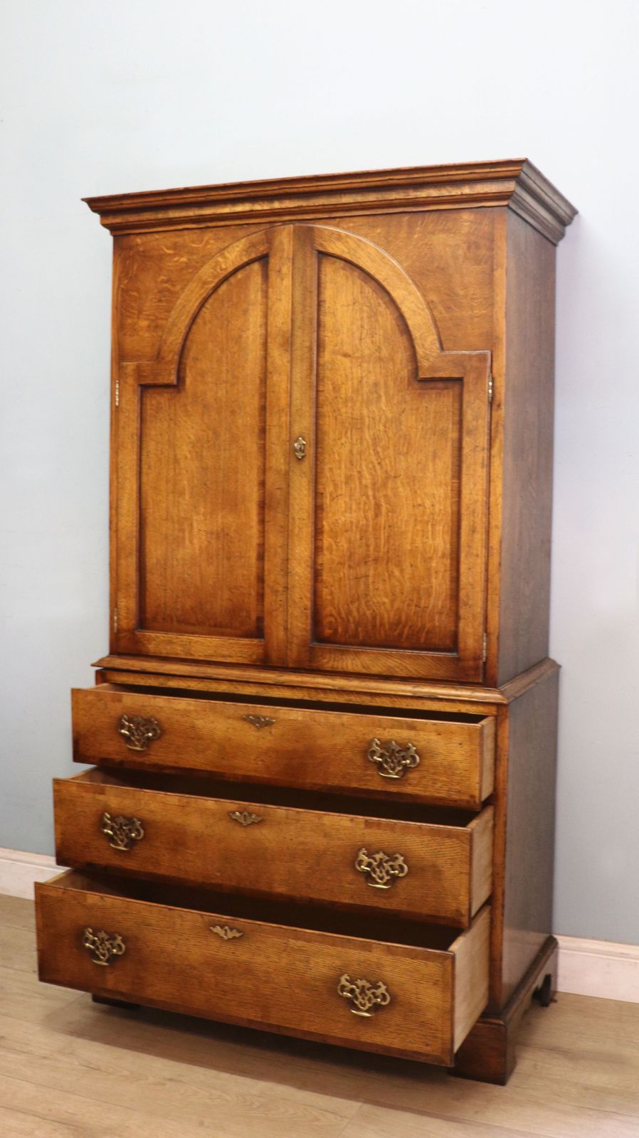 Absolutely Wonderful Reproduction Bureau Cabinet Is Built In The Georgian Style. photo for sale
