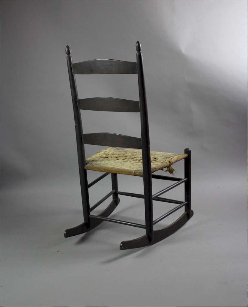 Arts And Crafts Shaker Child's Rocking Chair With Woven Cloth Seat photo furniture