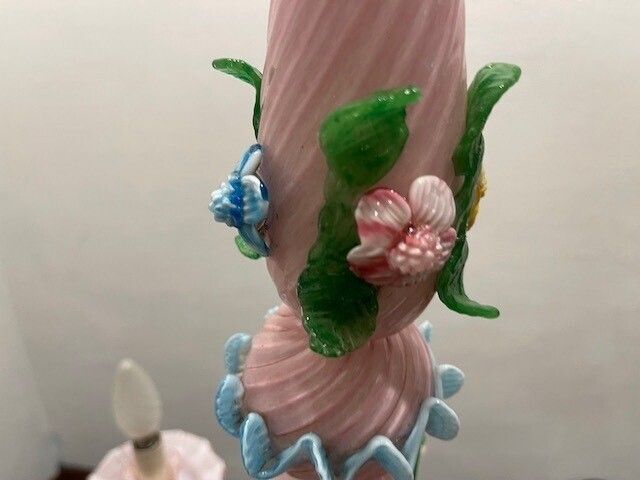 Pink Venetian Floral Chandelier 1960s photo vinterior