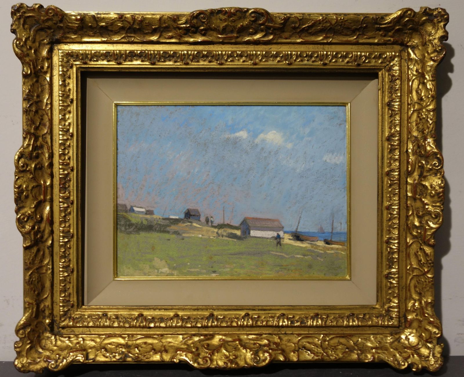 Edouard Chappel"Baraques" ( Near Deal, England)  Pastel   Cm. 24 X 32   1910 1910 photo furniture