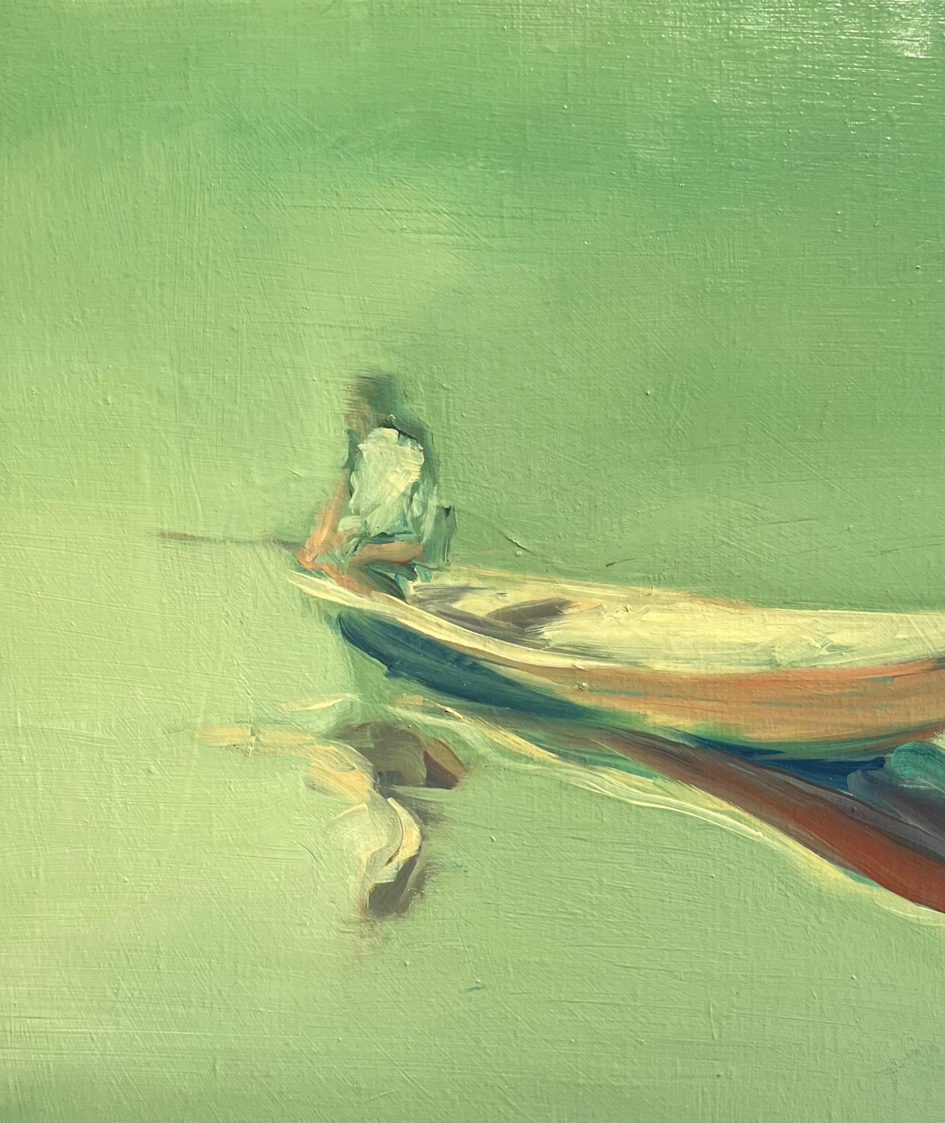 Birgitte Lykke Madsen"Boat In Quiet Sea "   Oil Cm. 50 X 40 20162016 photo furniture