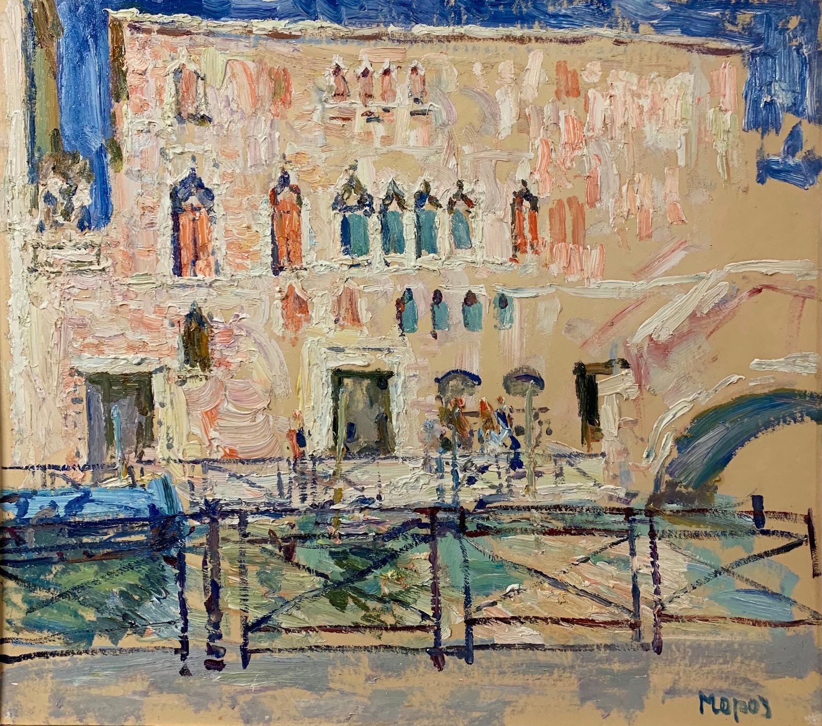 Georgij Moroz"Venice, Grand Canal" Italy, Venice Oil Cm. 60 X 55 1999 photo furniture