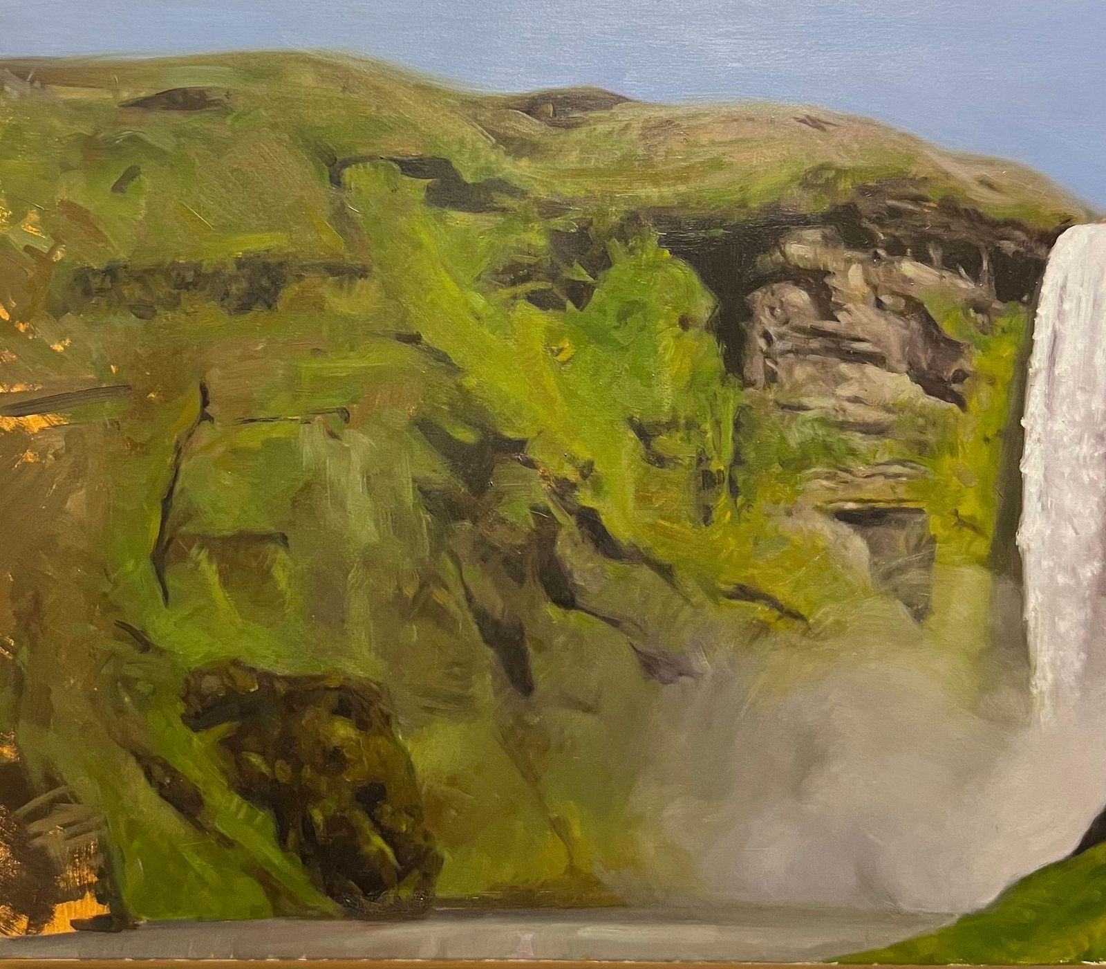 Luisa Albert" Iceland , Dettifoss Waterfall" Oil Cm. 100 X 45   20062006 photo for sale