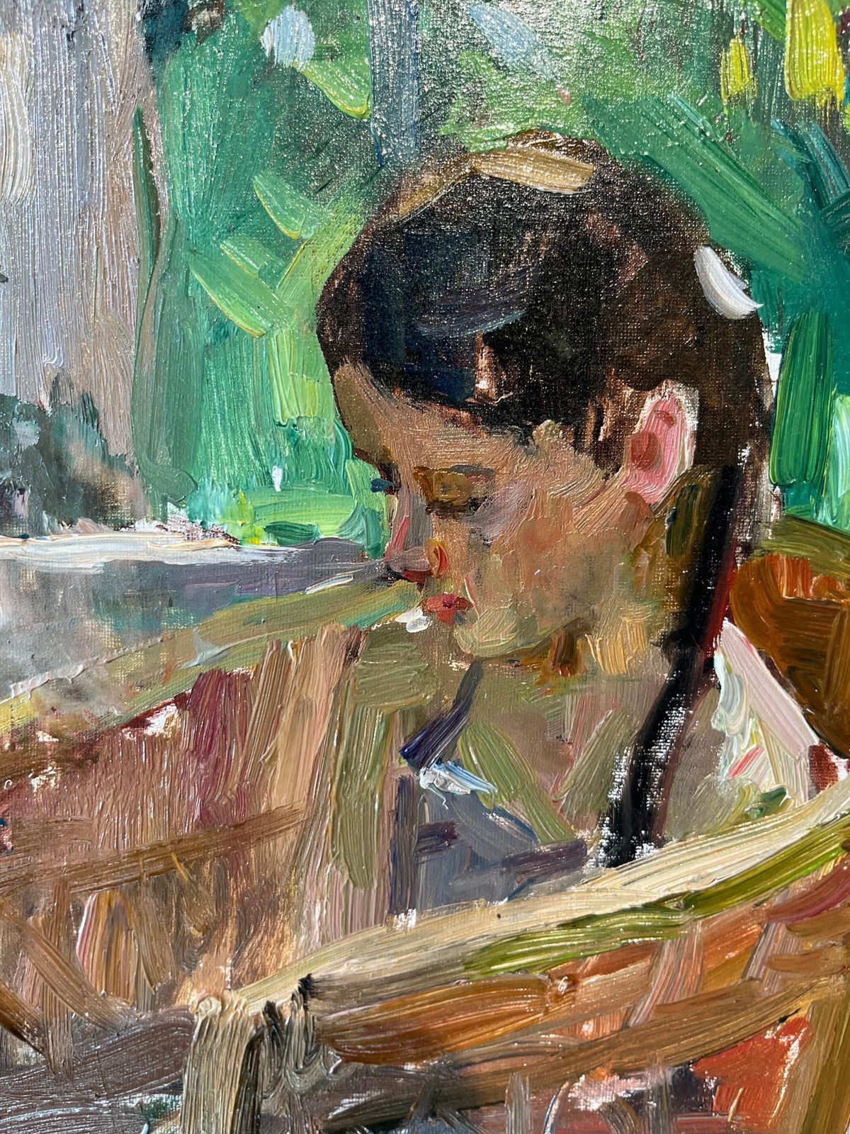 Klara Vlassova"Bimba In Poltrona" Olio Su Cartone Cm. 35 X 25   1980 Ca1980 photo Art