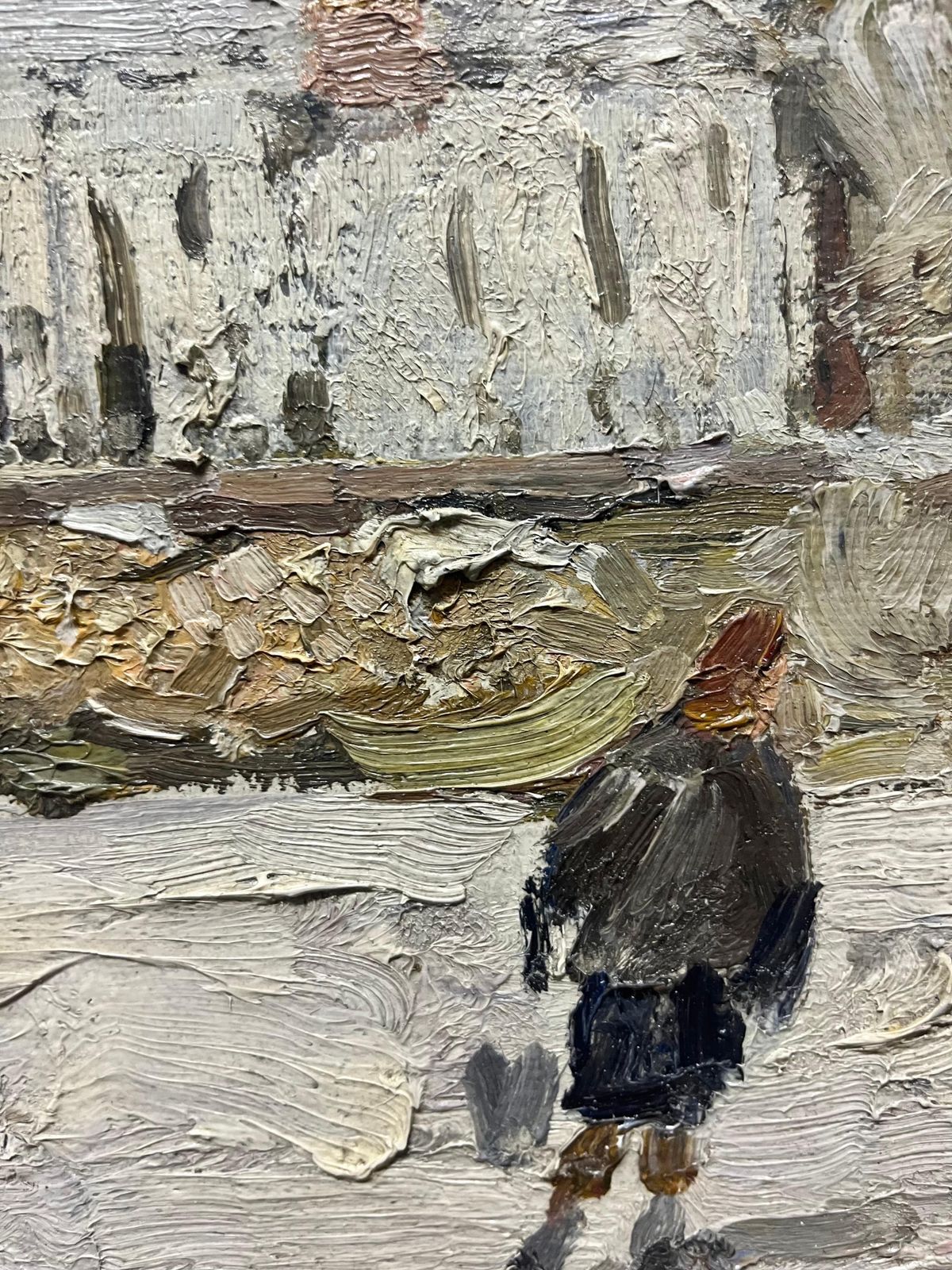 Georgij Moroz"Woman And Dog On The Snow"  Oil Cm. 40 X 32   19771977 photo 2976.0
