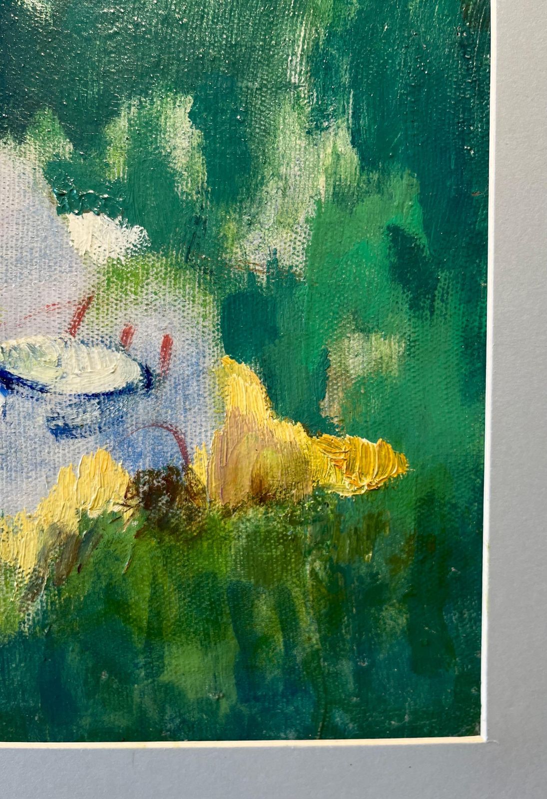 Olga Bogaevskaja"Samovar ", Breakfast On The Lawn, Green, Oil, Cm. 43 X 48  19891989 photo Art