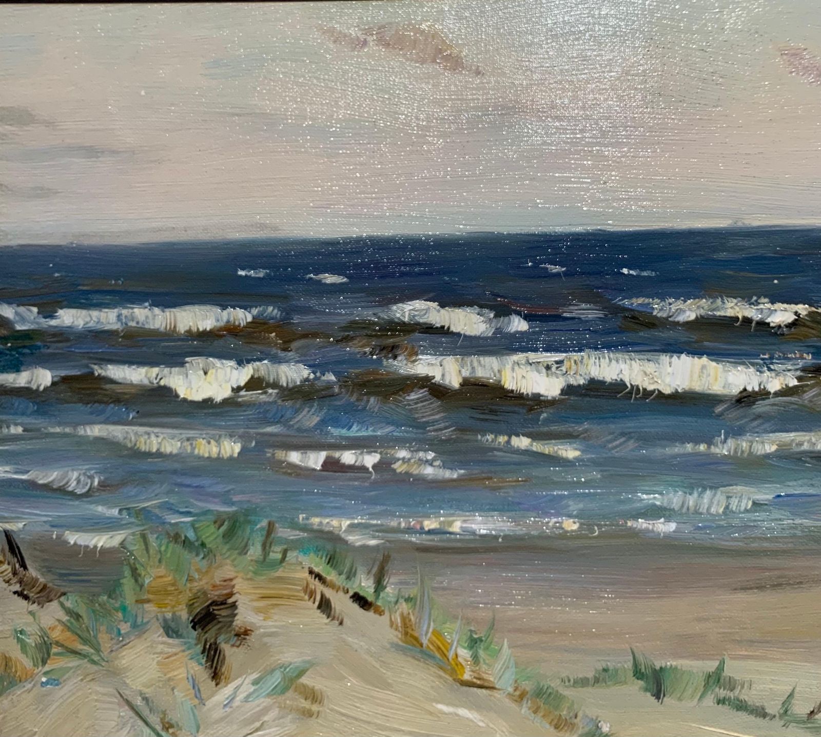 Boris Mikhailovich Lavrenko"Beach On The Ocean" Summer, Dunes, Sea Oil Cm. 33 X 22  19821982 photo 2976.0
