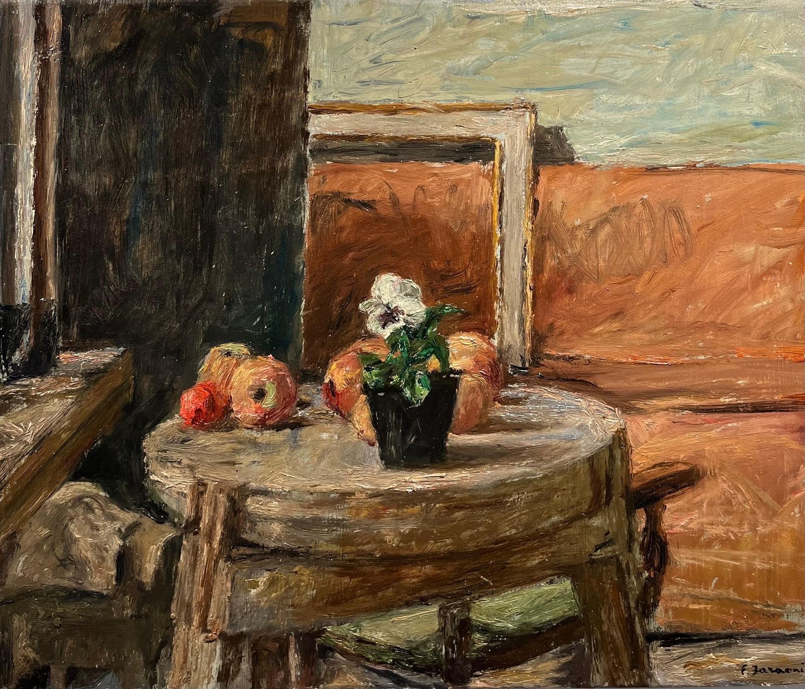 Enzo Faraonistill Life, Oil, Cm. 63 X 52 1970 Ca1970 Ca photo furniture