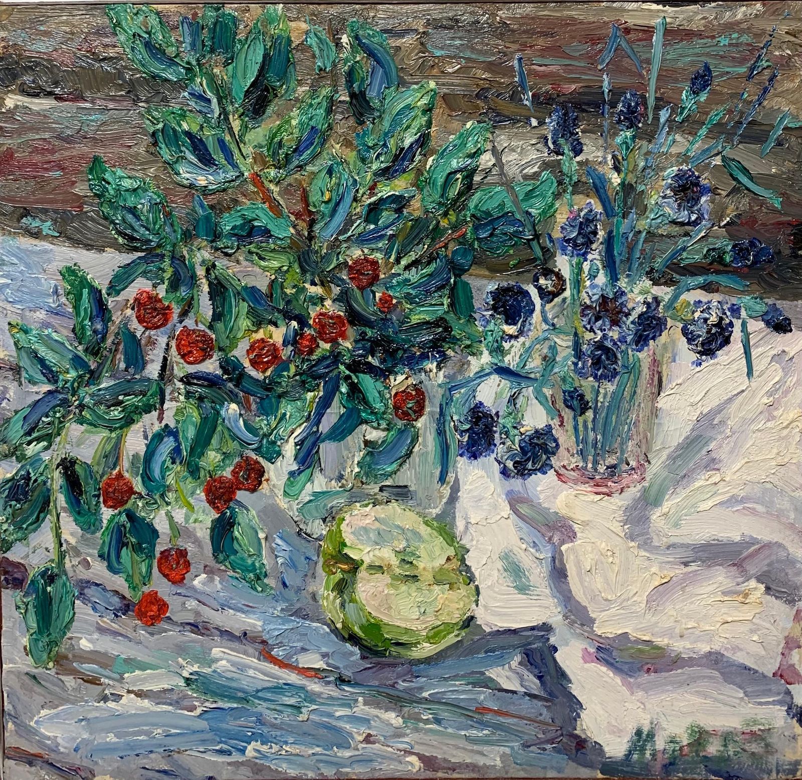 Georgij Moroz"Sour Cherries And Flowers"  Oil  Cm.  45 X 53  2006