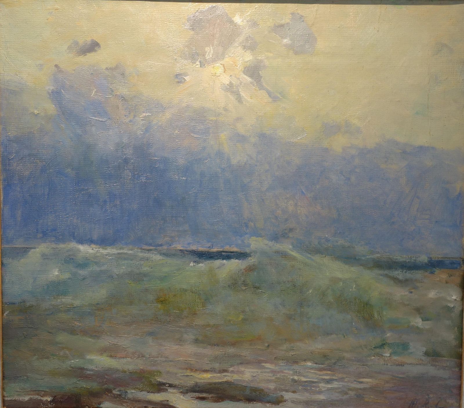 Vladimir Joukovsea, Waves  Oil  Cm. 64 X 54 Light Blue, Offer Free Shipping1995 photo furniture