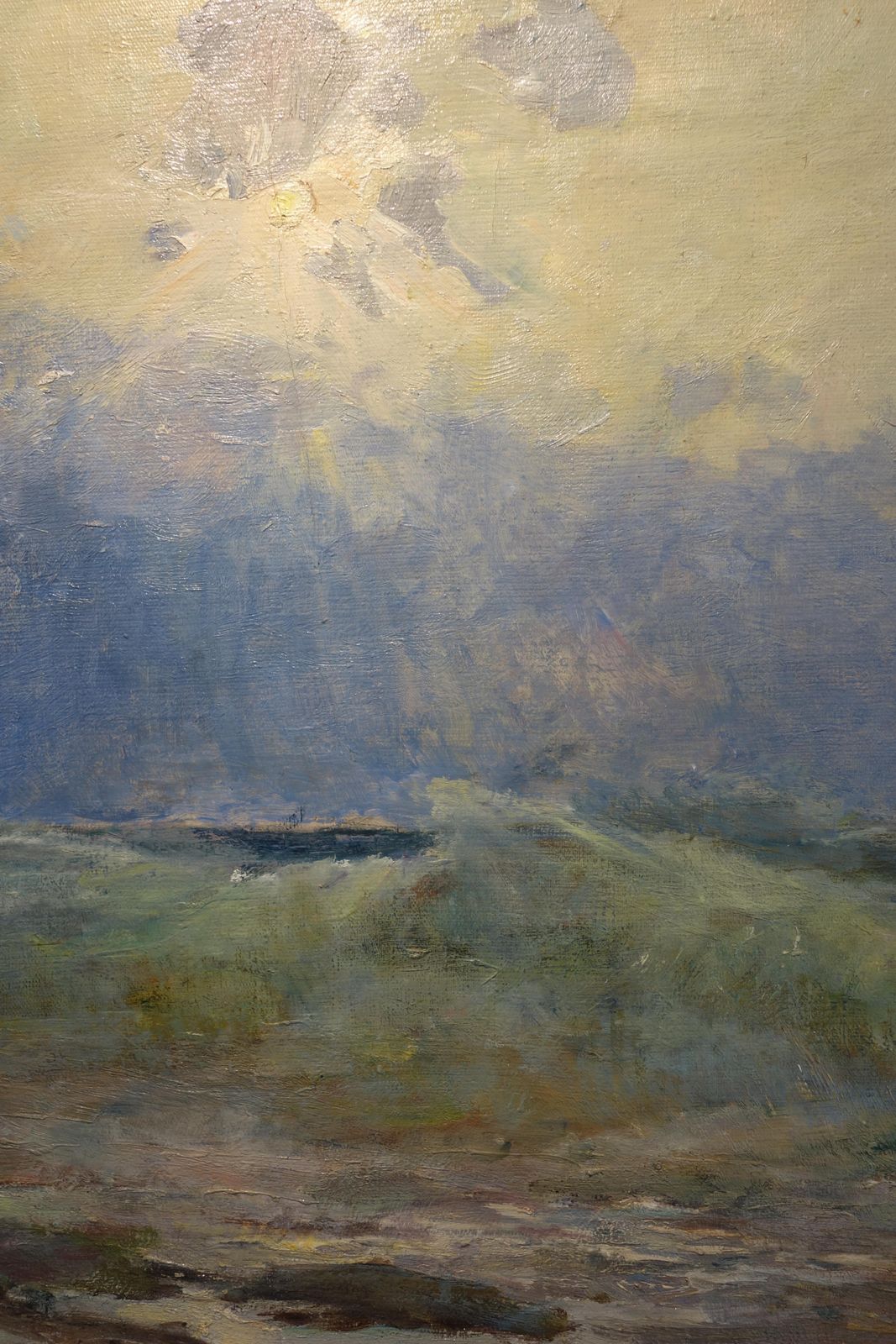 Vladimir Joukovsea, Waves  Oil  Cm. 64 X 54 Light Blue, Offer Free Shipping1995 photo for sale
