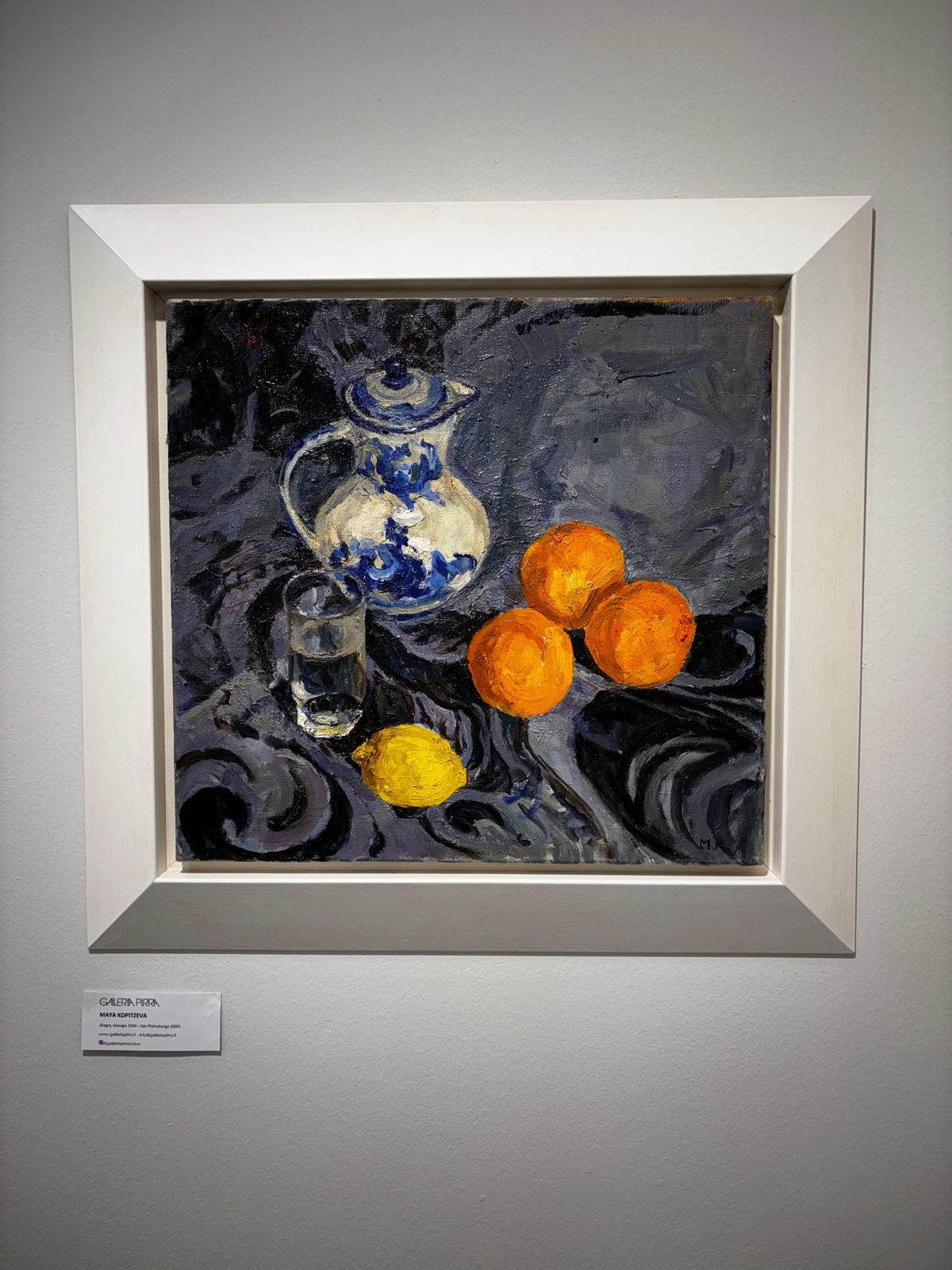 Maya Kopitzevastill Life With Lemon And Oranges   Oil, Cm. 50 X 47, 19901990 photo for sale