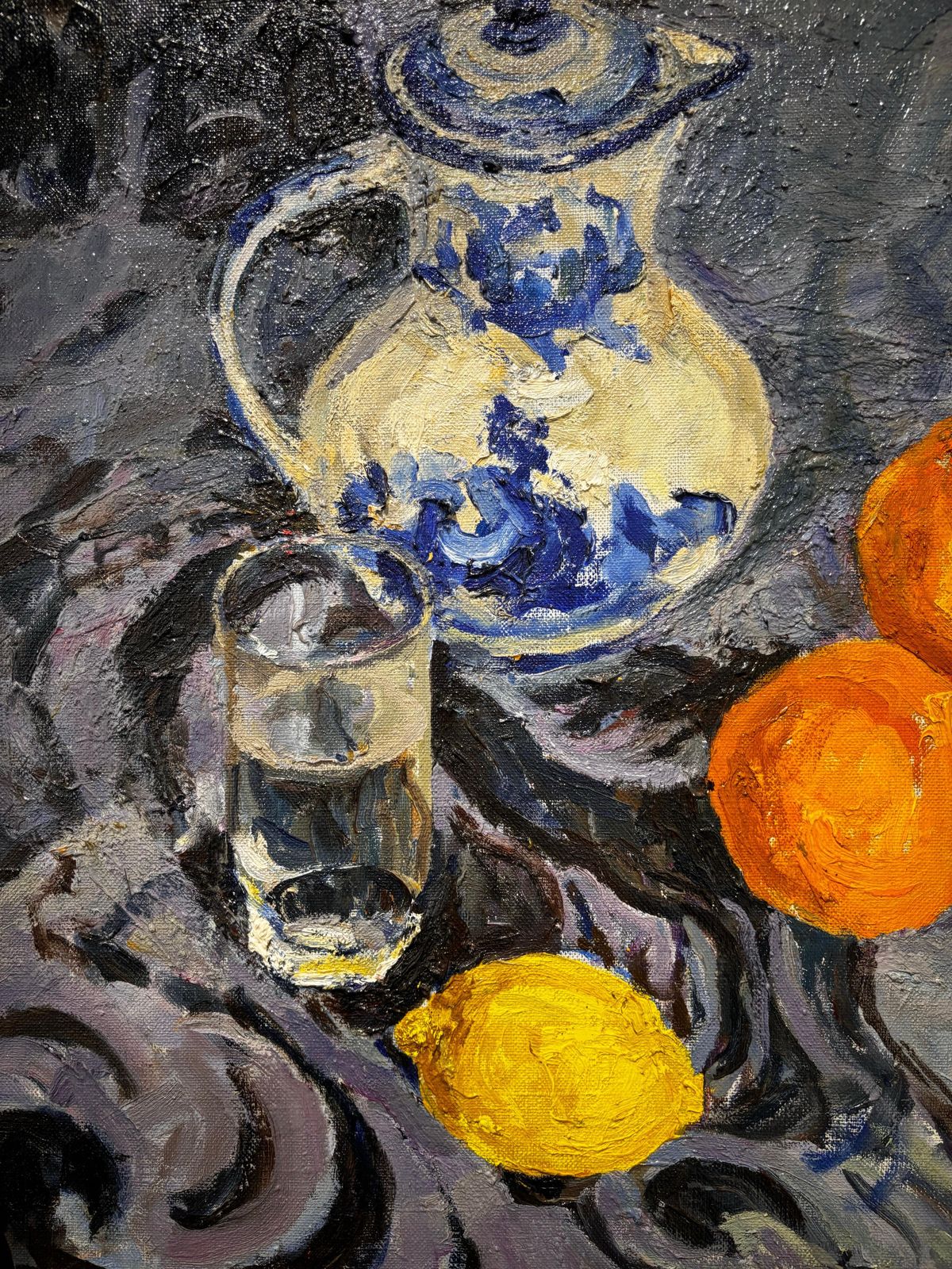 Maya Kopitzevastill Life With Lemon And Oranges   Oil, Cm. 50 X 47, 19901990 photo vintage