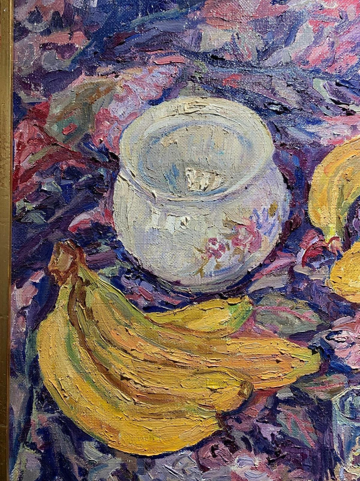 Maya Kopitzevastill Life, Bananas, Peaches And Grapes    Oil   Cm. 60 X 50 1980 photo for sale